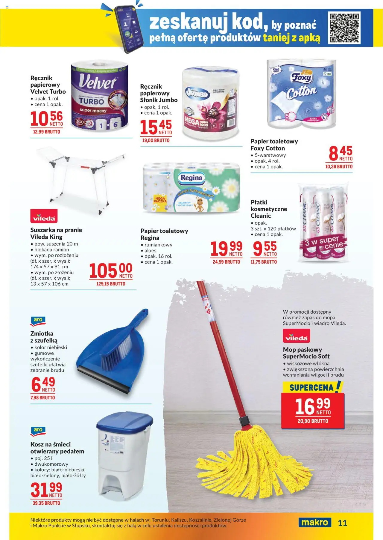 Makro Gazetka od 19.08.2025 | Strona: 11 | Produkty: Suszarka, Aloes, Kosz, Vileda