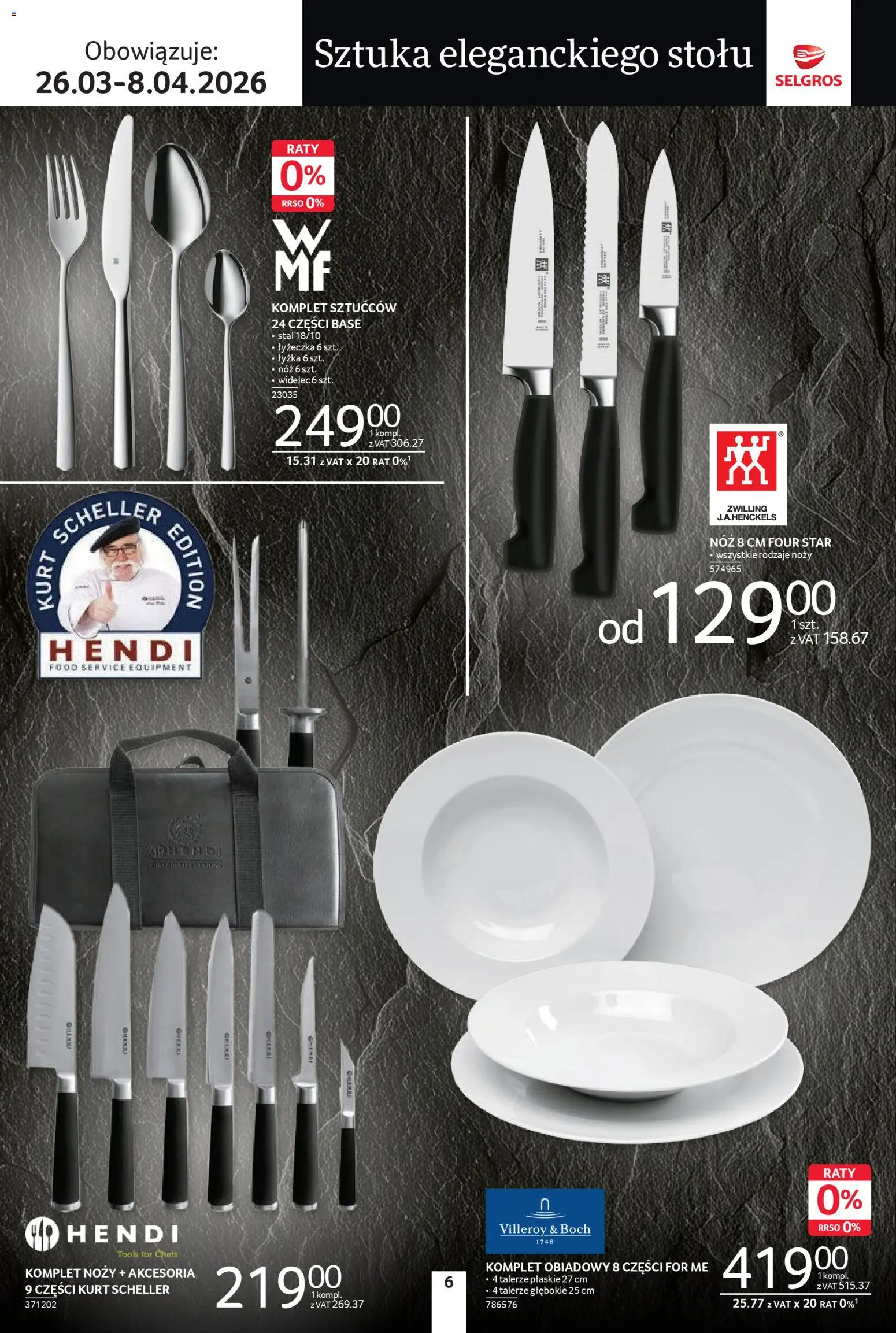 Selgros cash&carry gazetka - Premium od 26.03.2026 | Strona: 6 | Produkty: Talerze