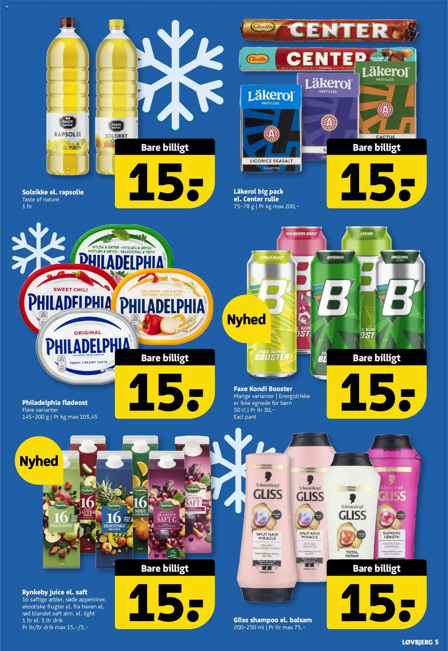 Løvbjerg tilbudsavis – gyldig fra 23.01.2026 | Side: 5 | Produkter: Rapsolie, Juice, Hvidløg, Faxe Kondi