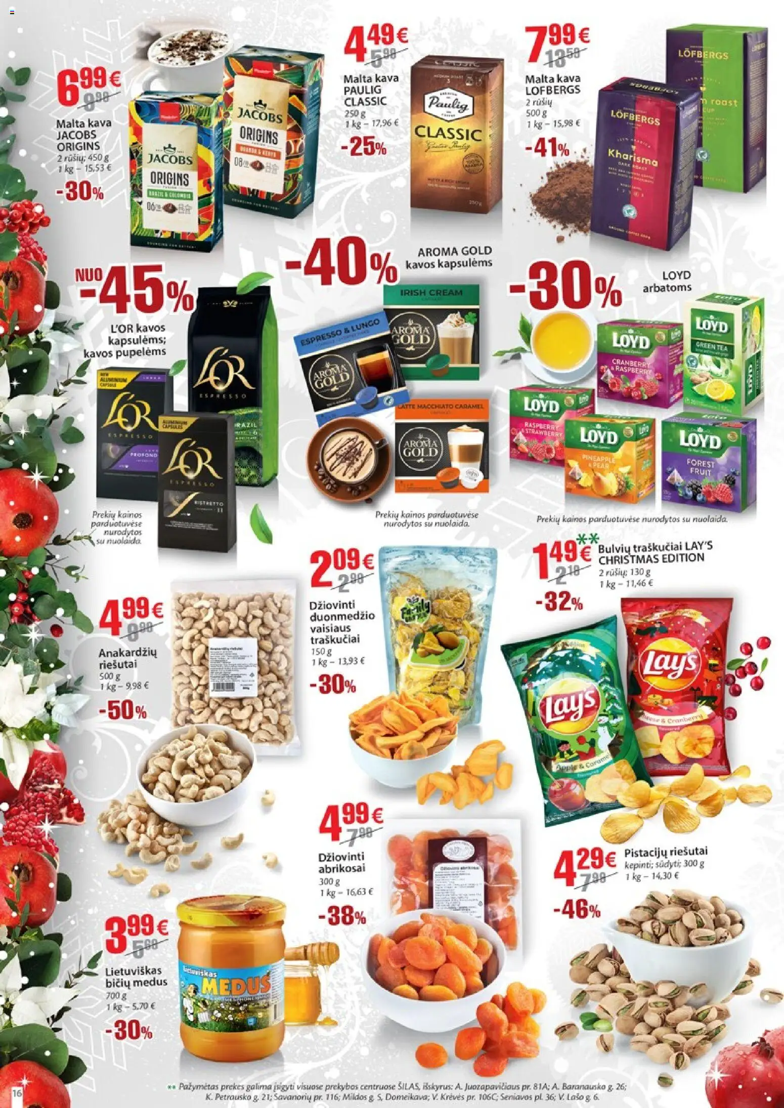 Šilas akcijos nuo 15.12.2025 | Puslapis: 16 | Prekių: Riešutai, Kava, Traškučiai