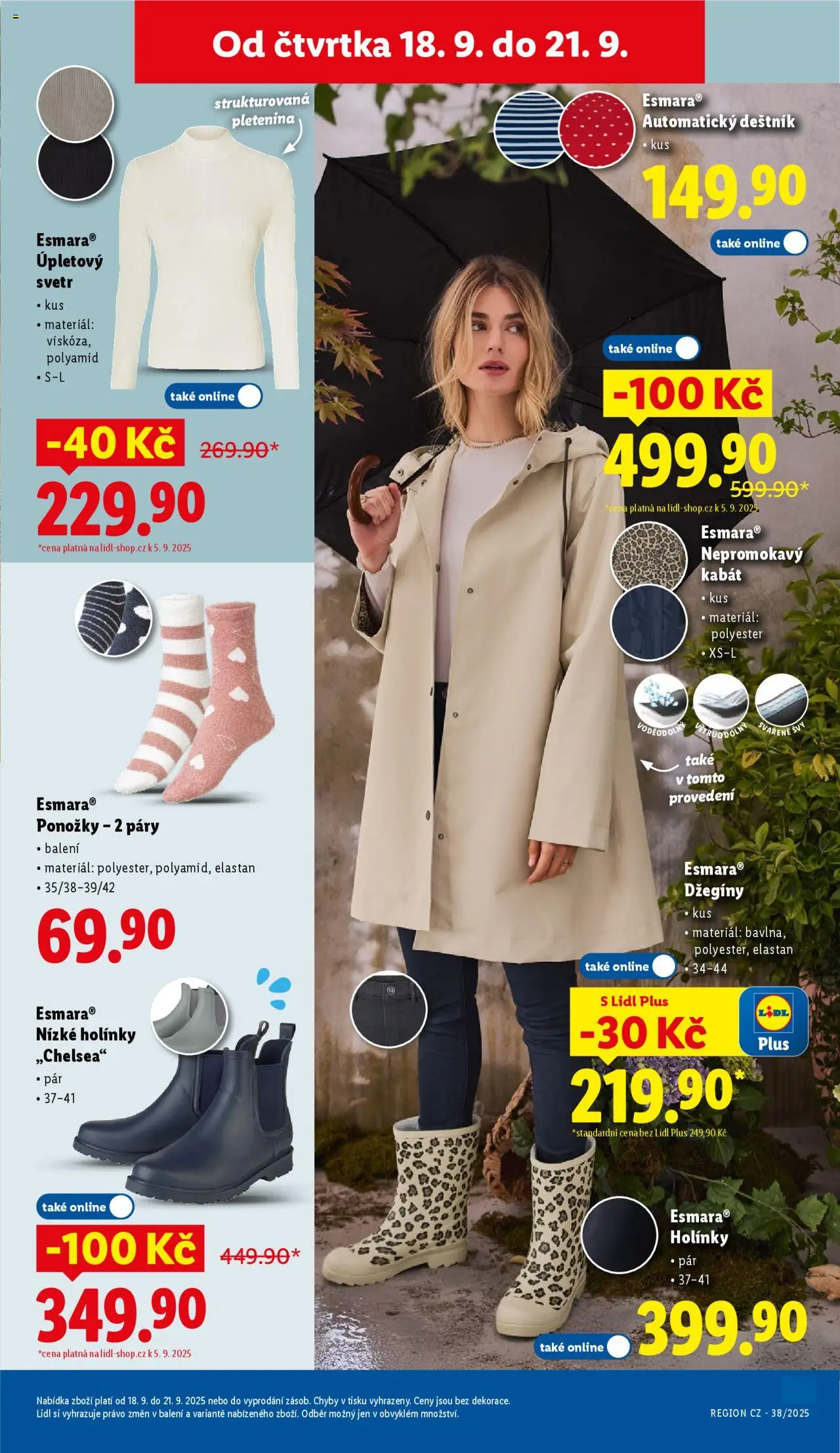 Lidl leták od 18.09.2025 | Strana: 41 | Produkty: Svetr, Ponožky, Holínky, Deštník