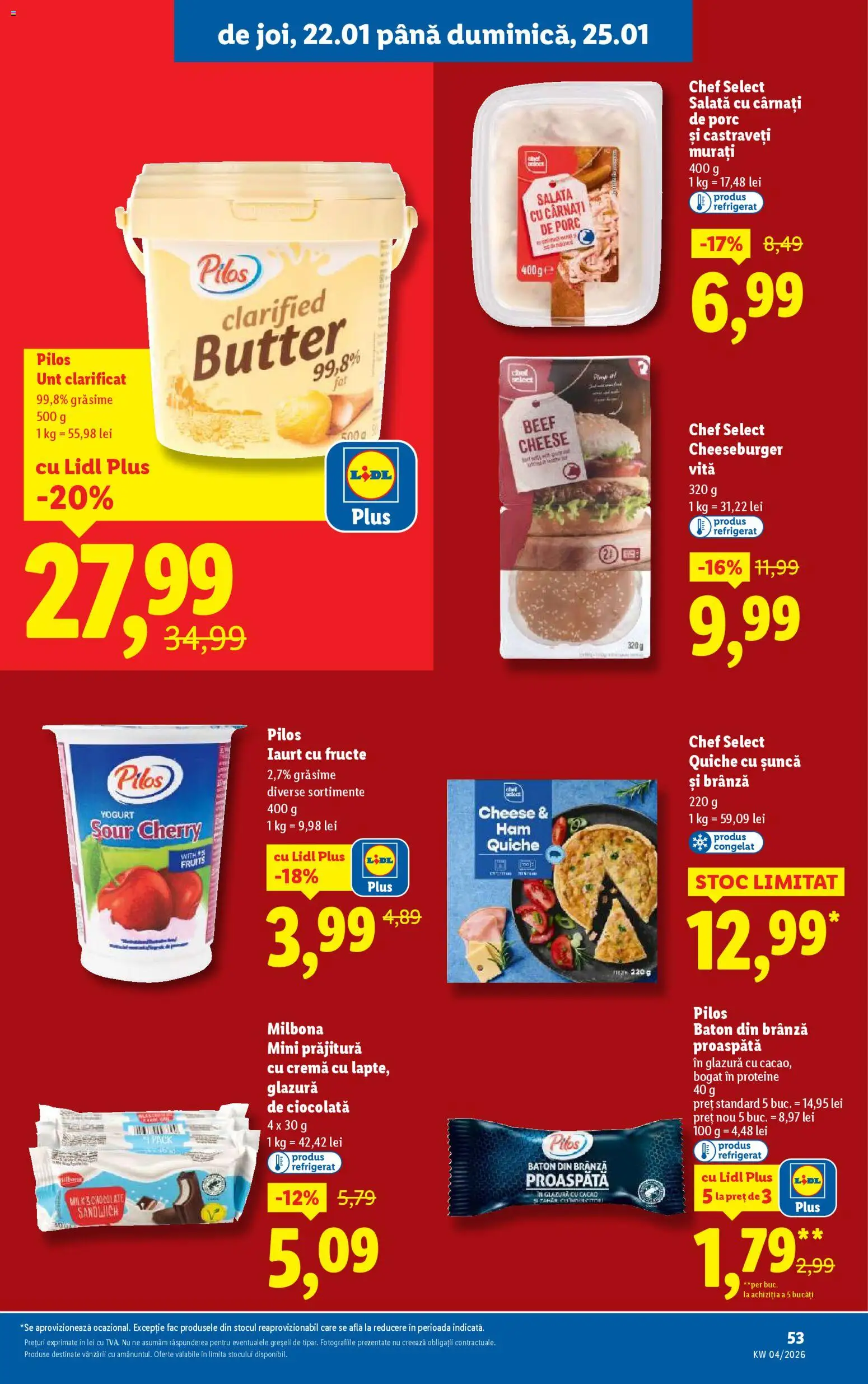 Noul catalog Lidl – valabil de la 19.01.2026 | Pagină: 53 | Produse: Brânză, Șuncă, Cacao, Salată