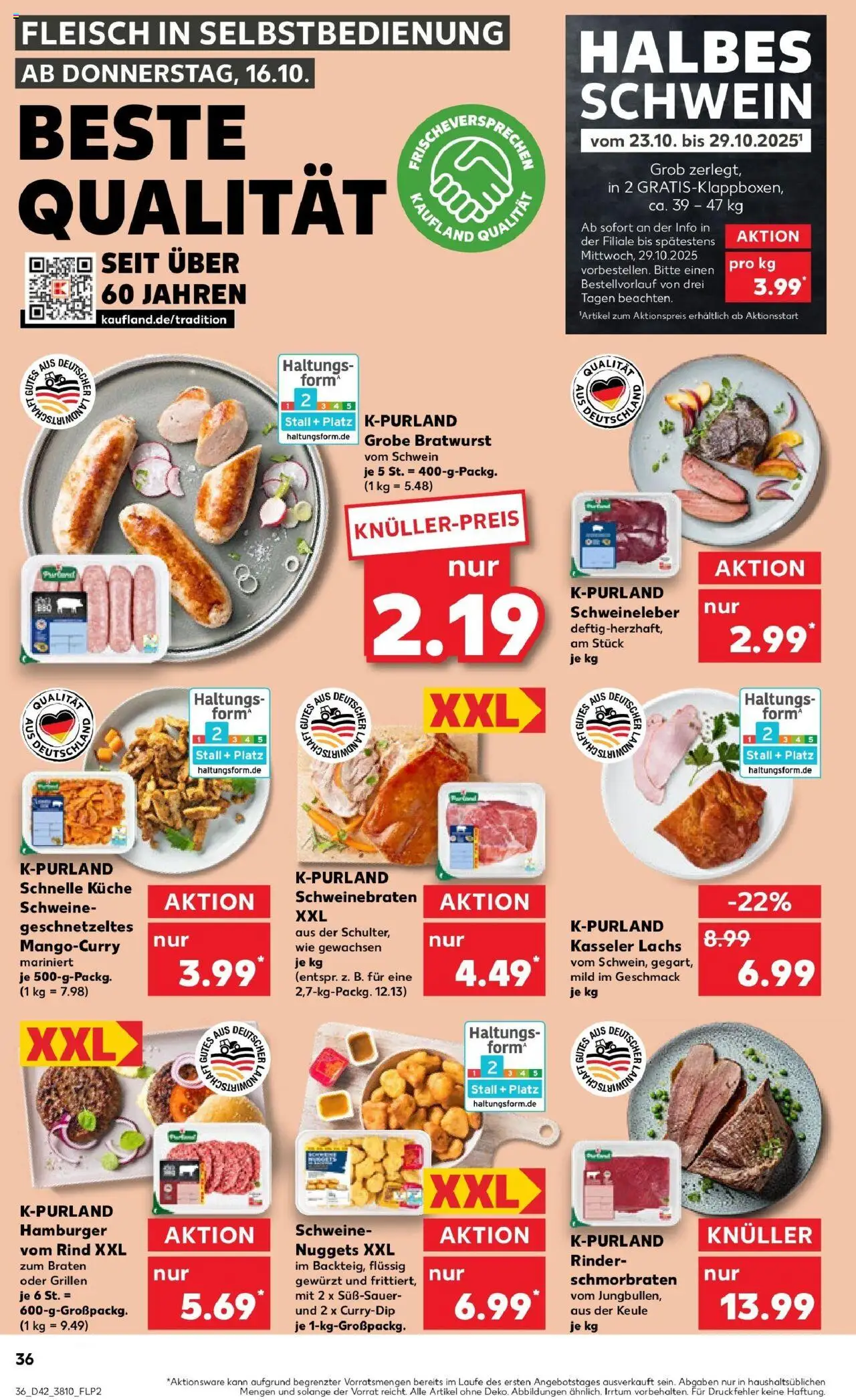 Kaufland prospekt Zeulenroda	 – gültig ab 19.10.2025 | Seite: 36 | Produkte: Küche, Burger, Lachs, Fleisch