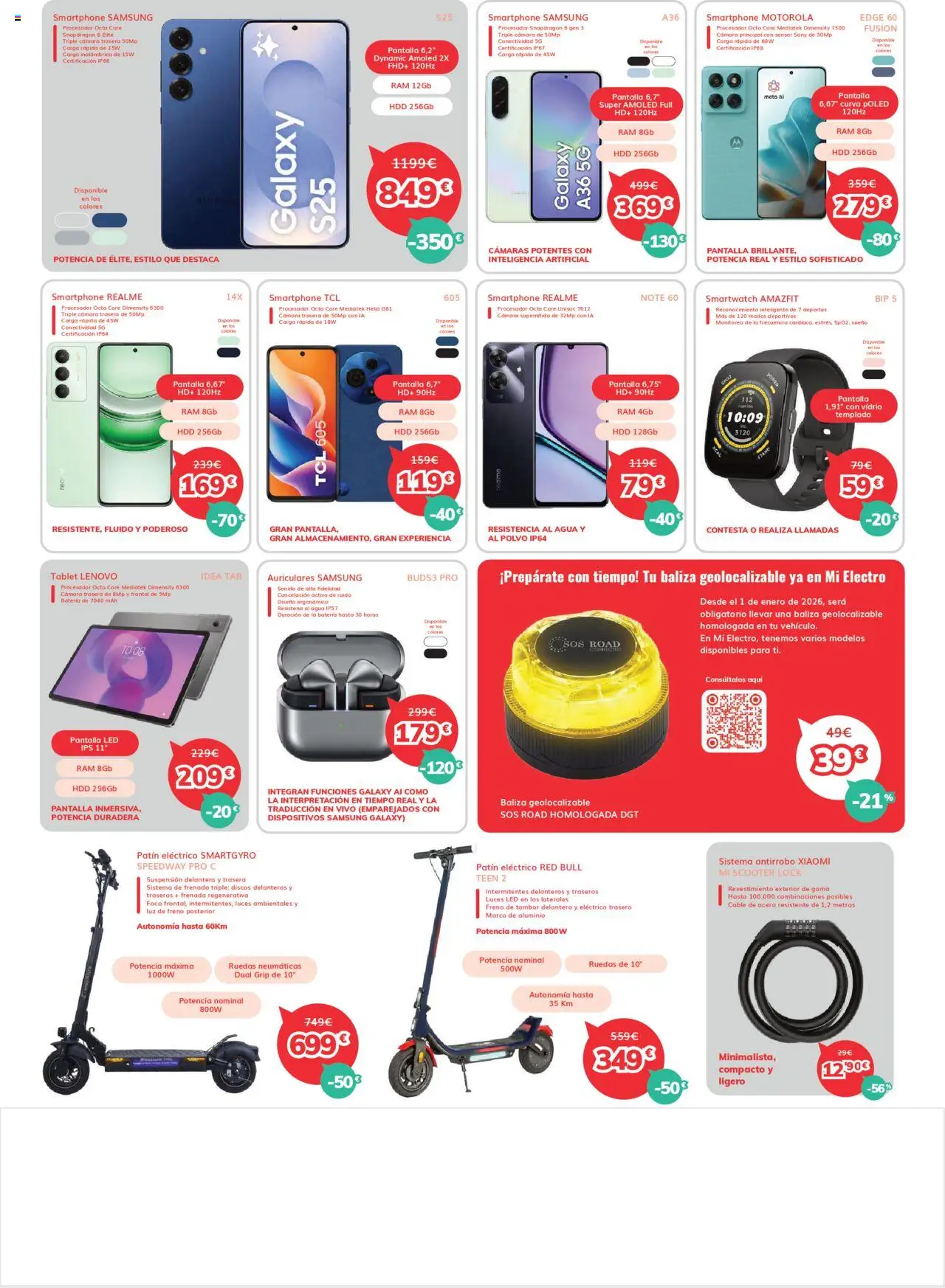Mi Electro folleto │ válido desde el 01.10.2025 | Página: 8 | Productos: Smartphone Samsung, Auriculares, Cámara, Batería