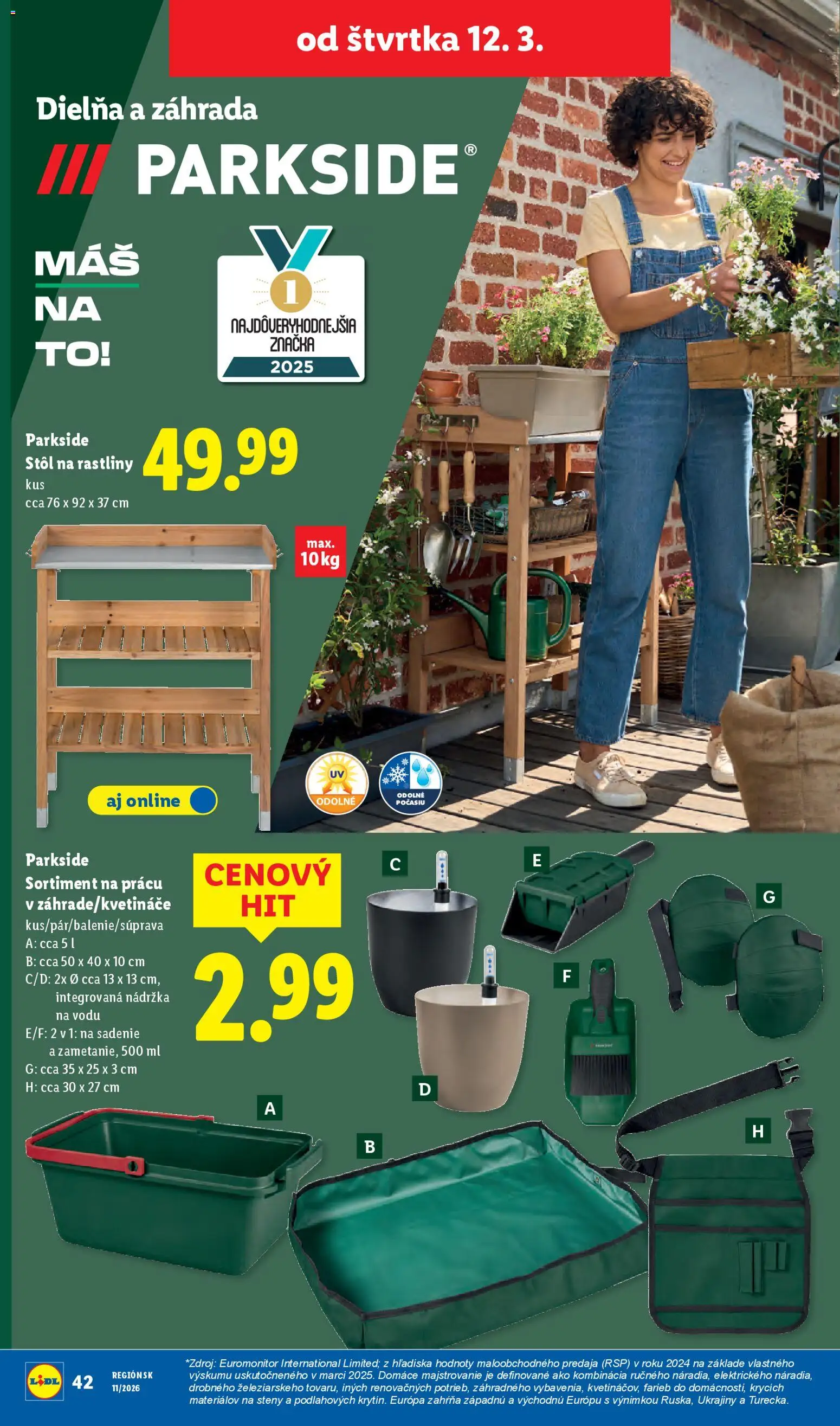 Nové Lidl akcie – leták je platný od 09.03.2026 | Strana: 78 | Produkty: Stôl, Parkside