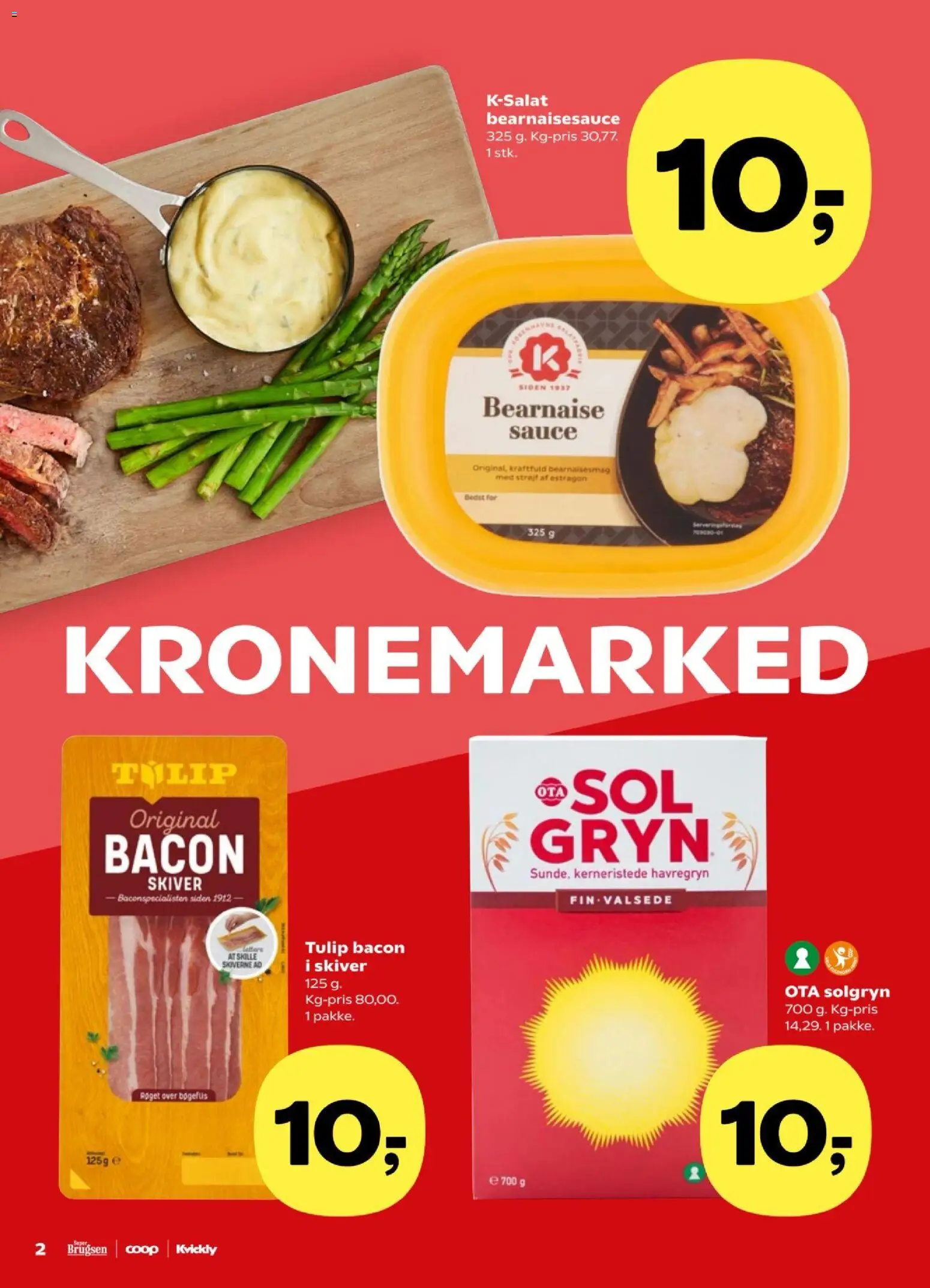 Kvickly tilbudsavis – gyldig fra 13.03.2026 | Side: 2 | Produkter: Havregryn, Bacon