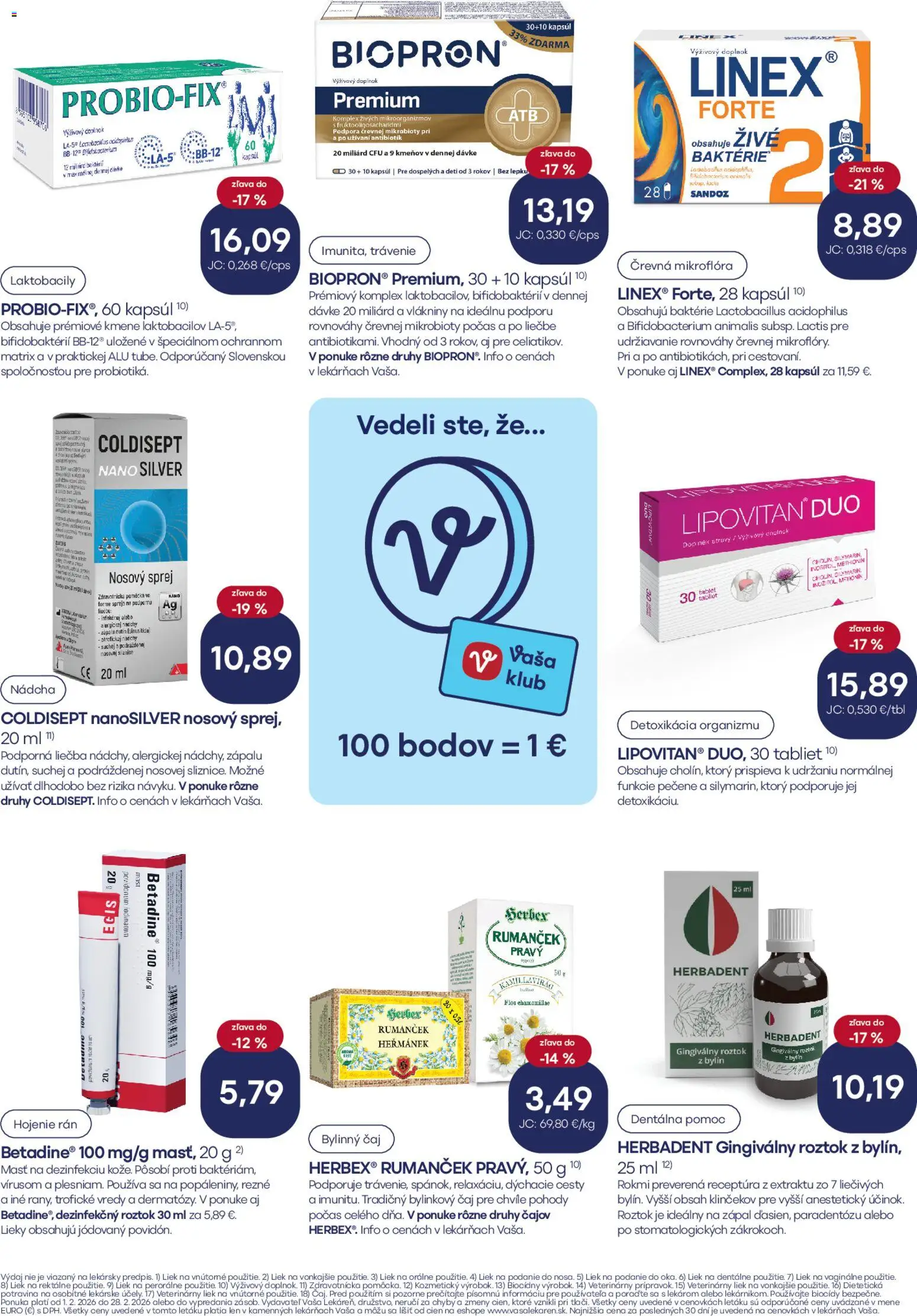 Nové Vaša lekáreň akcie – leták je platný od 01.02.2026 | Strana: 10 | Produkty: Čaj