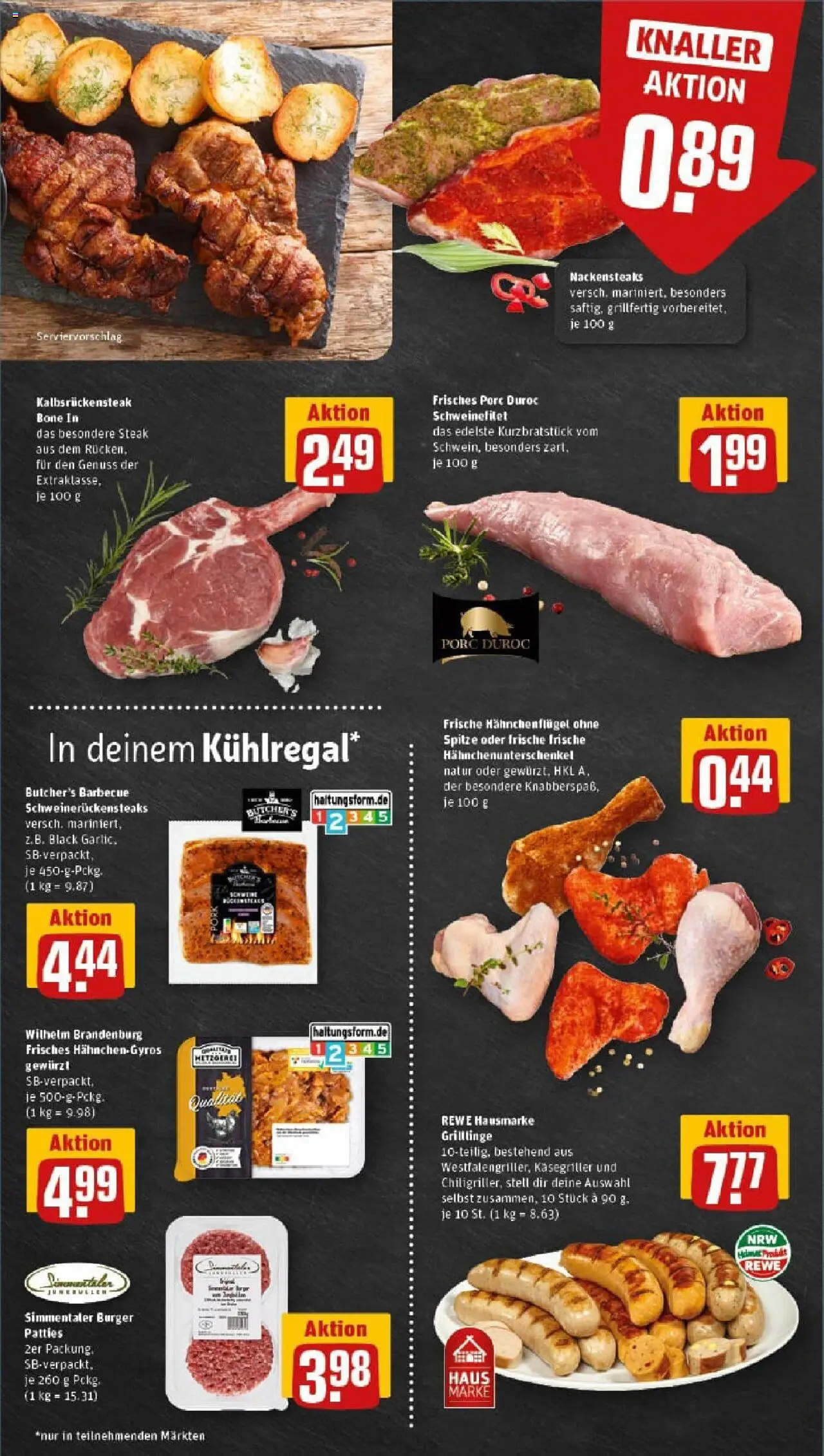 Rewe prospekt Bochum	 - gültig ab dem 03.08.2025 | Seite: 6 | Produkte: Nackensteaks, Schweinefilet, Gyros, Steak