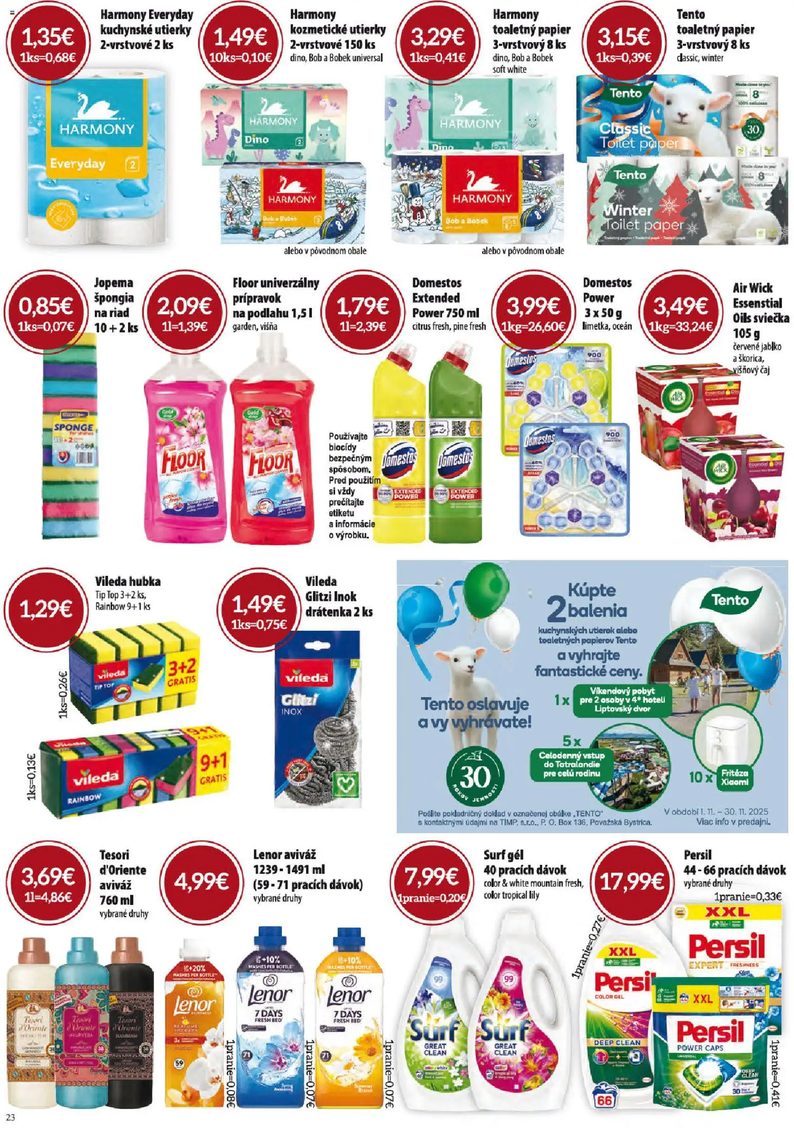 Nové CBA Verex akcie – leták je platný od 06.11.2025 | Strana: 23 | Produkty: Fritéza, Toaletný papier, Aviváž