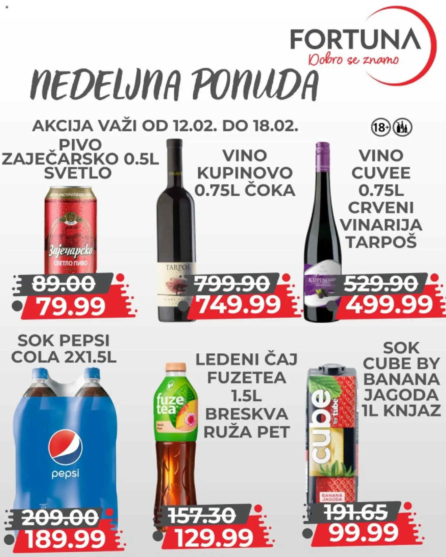 Fortuna Market katalog - važi od 12.02.2026 | Strana: 9 | Proizvode: Banana, Sok, Vino, Breskva