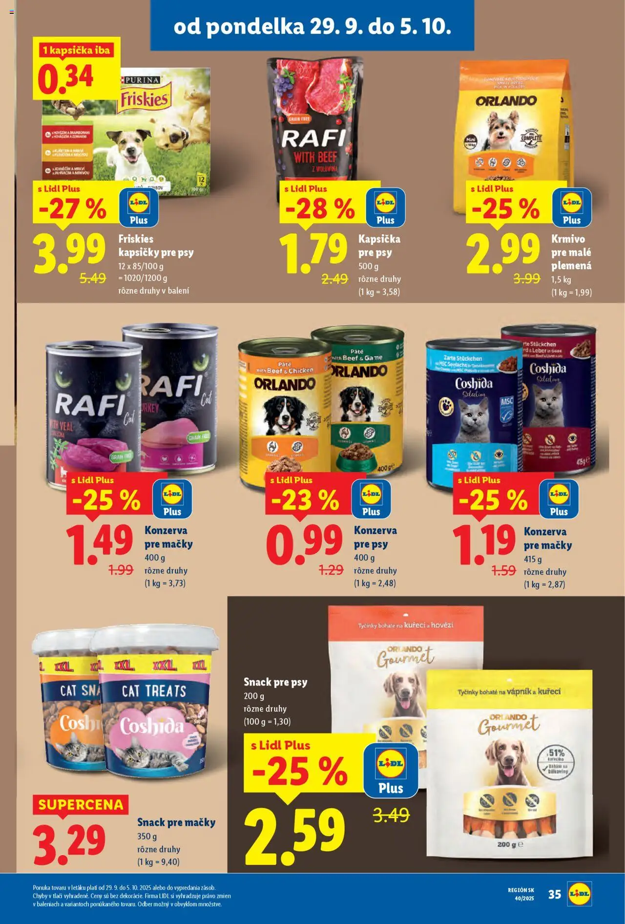 Nové Lidl akcie – leták je platný od 29.09.2025 | Strana: 45 | Produkty: Friskies