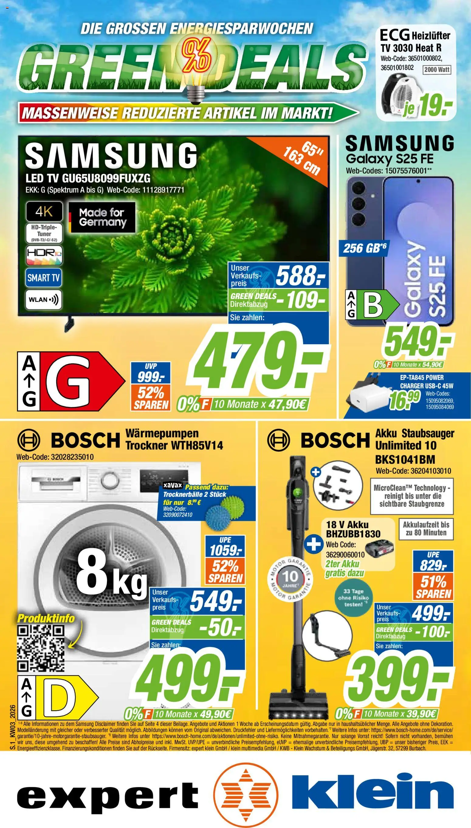 Expert Giessen – gültig ab 12.01.2026 | Seite: 1 | Produkte: Bosch, Staubsauger, Samsung, TV