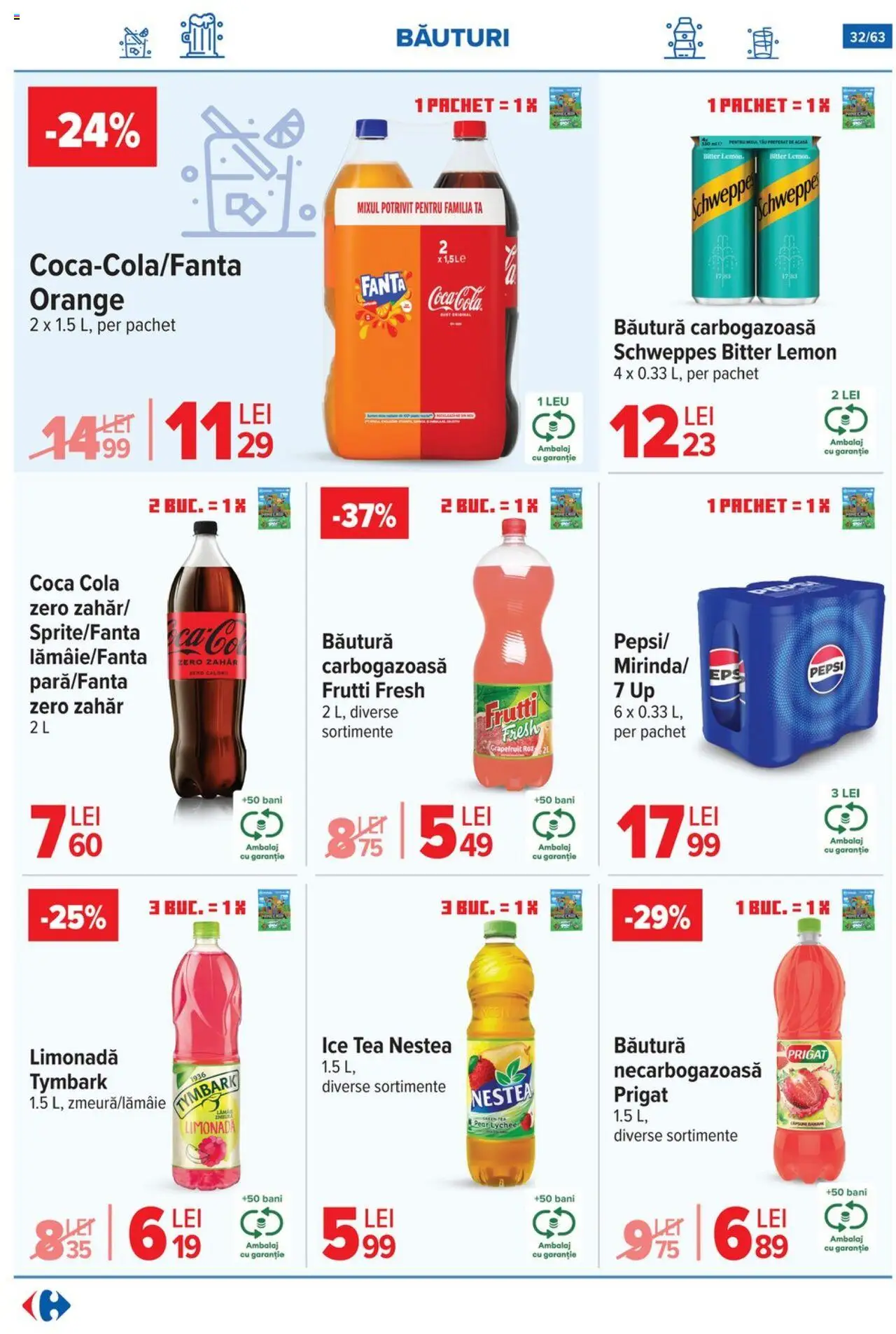 Noul catalog Carrefour – valabil de la 17.09.2025 | Pagină: 32 | Produse: Sıcak su torbası, Amerikan servis, Ice tea, Zahăr