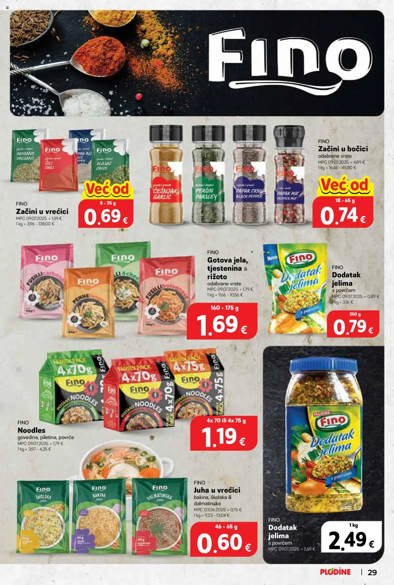 Plodine katalog | vrijedi od 22.10.2025 | Stranica: 29 | Proizvodi: Rižoto, Tjestenina, Povrće, Papar