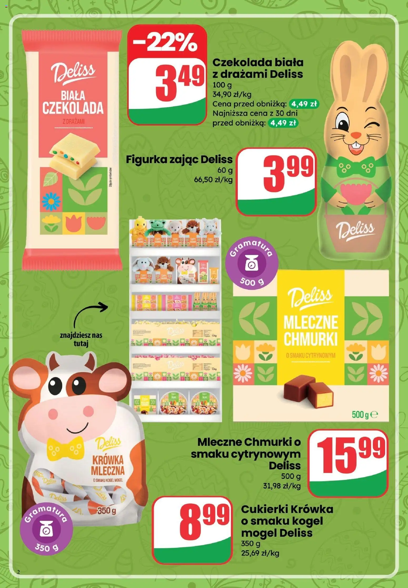 Dino gazetka - Słodka Wielkanoc od 25.03.2026 | Strona: 2 | Produkty: Krowka, Czekolada, Cukierki