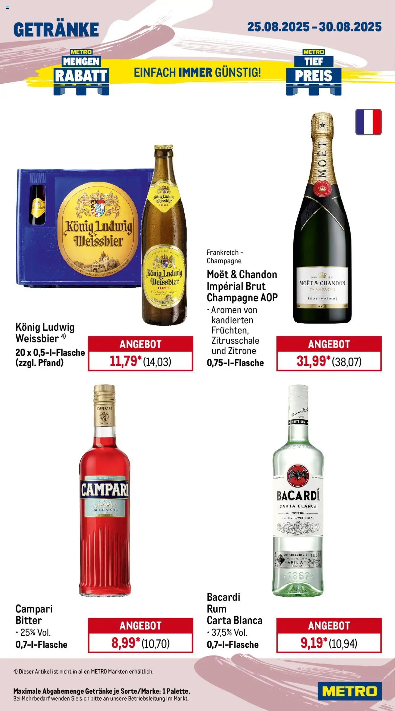 Metro Wochen-Angebote Gastro - gültig ab dem 25.08.2025 | Seite: 17 | Produkte: Bacardi, Weißbier, Campari, Zitrone