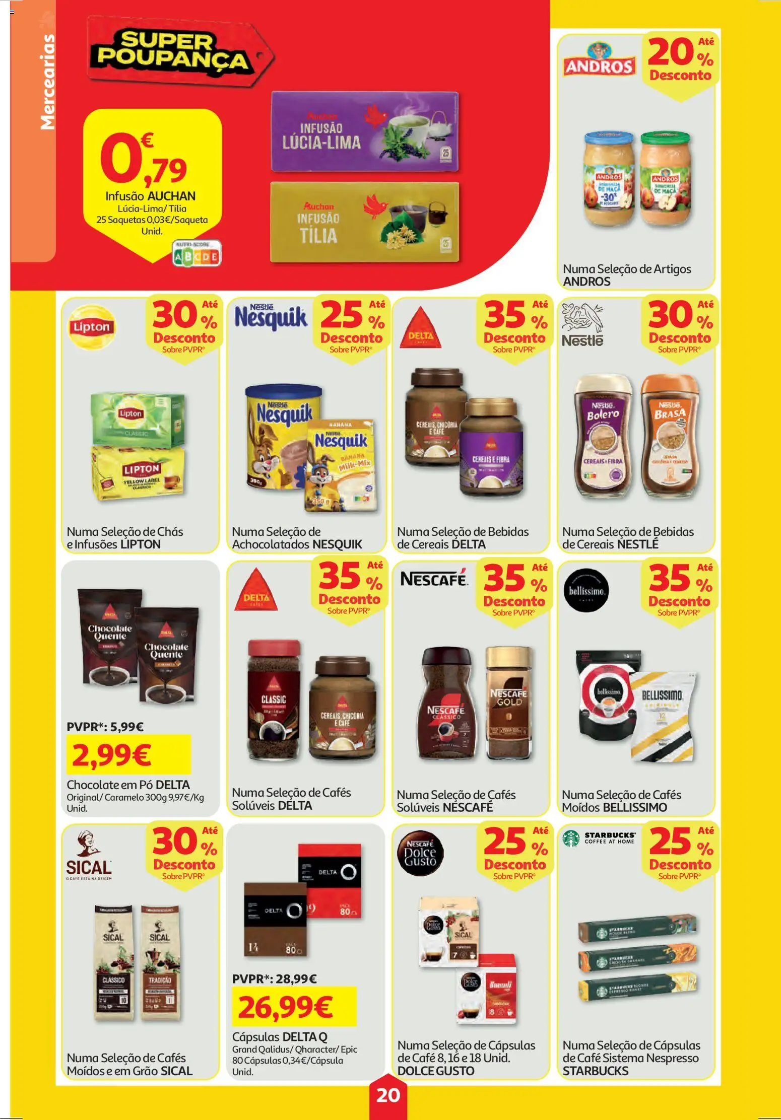 Auchan folheto │ válido de 19.03.2026 | Página: 20 | Produtos: Nestlé, Café, Maça, Chocolate