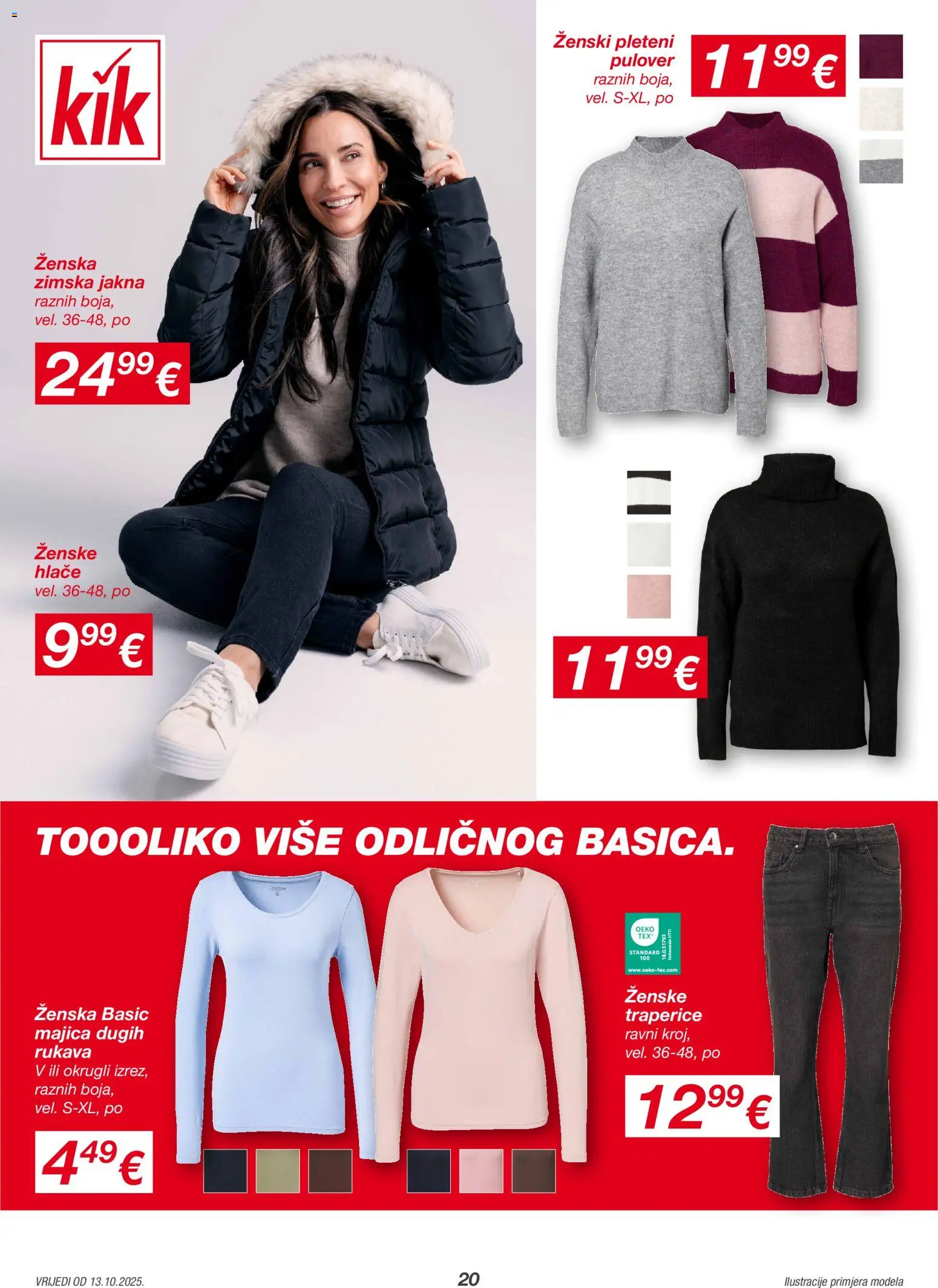Kik katalog | vrijedi od 13.10.2025 | Stranica: 20 | Proizvodi: Majica, Jakna, Hlače, Traperice