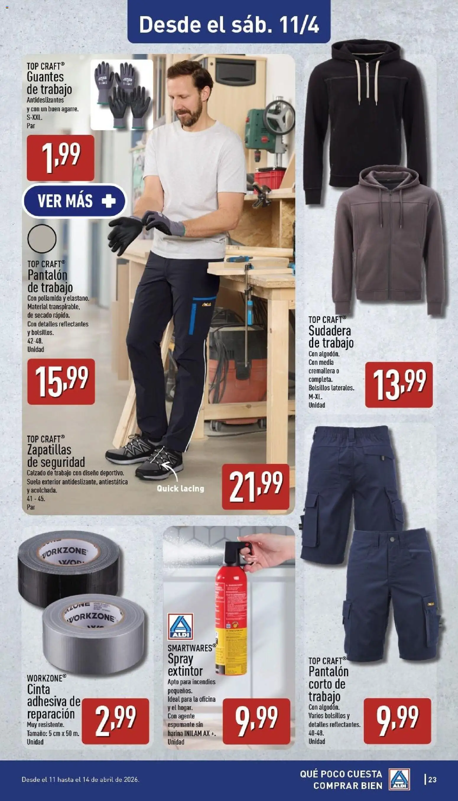 Aldi folleto Baleares │ válido desde el 06.04.2026 | Página: 23 | Productos: Sudadera, Zapatillas, Guantes, Pantalón corto