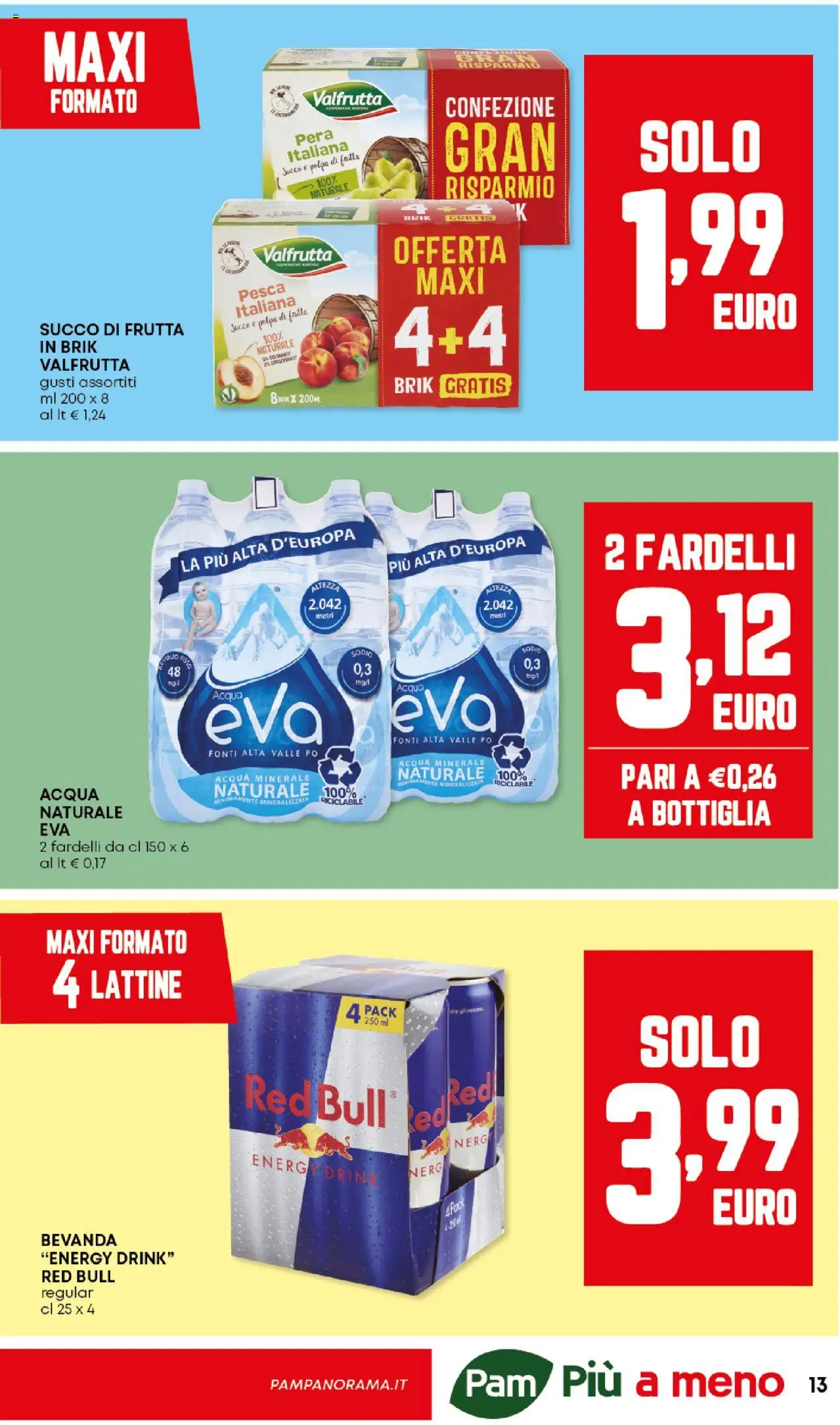 Volantino Panorama del 09.10.2025 | Pagina: 13 | Prodotti: Succo, Acqua, Red Bull, Succo di frutta