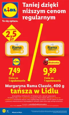 Pogląd oferty "Margaryna Rama Classic, 400 g" - ważna od 20.04.2026 | Strona: 10 | Produkty: Margaryna