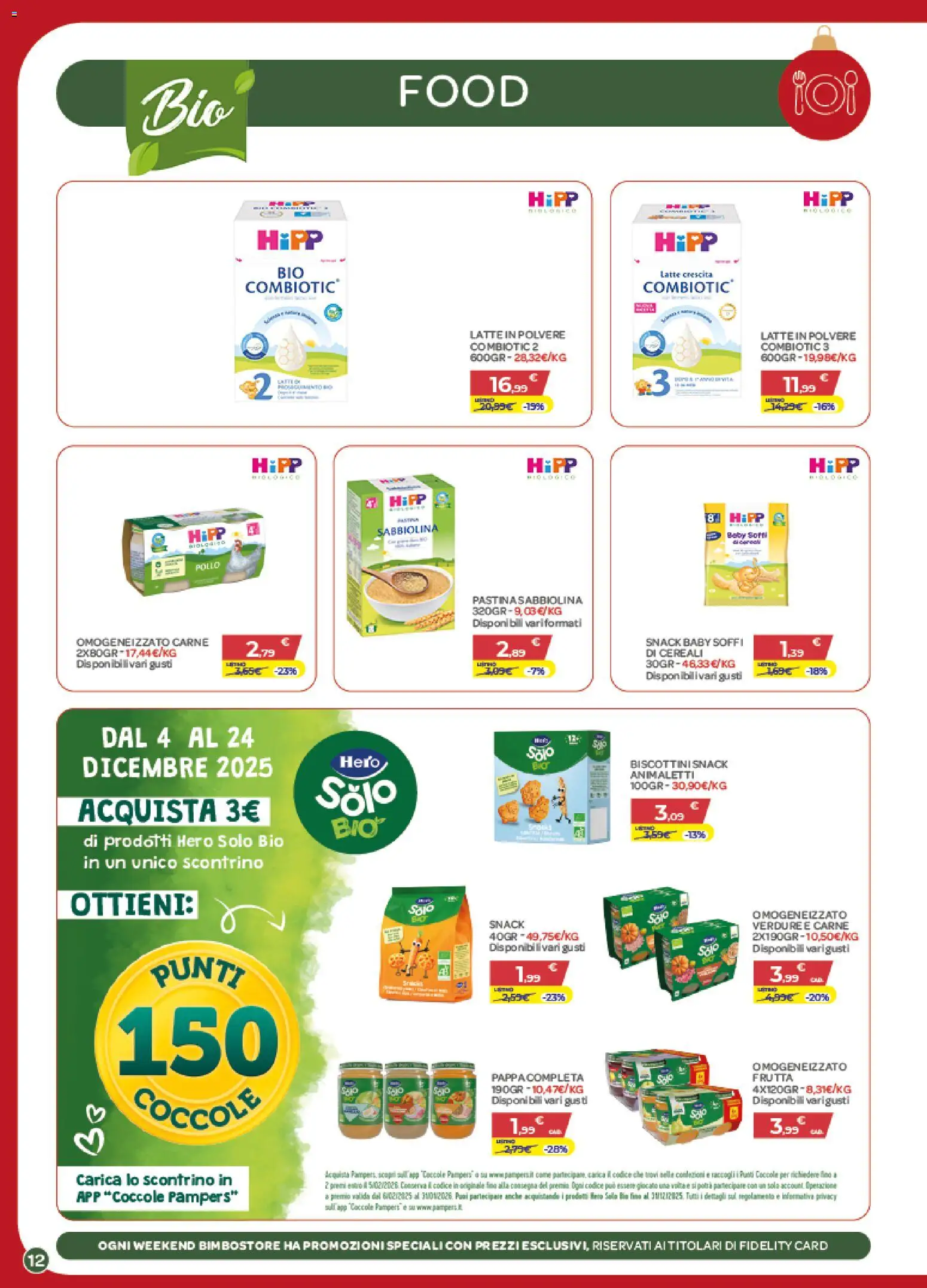 Volantino Bimbo store del 04.12.2025 | Pagina: 12 | Prodotti: Pollo, Cereali, Frutta, Pampers