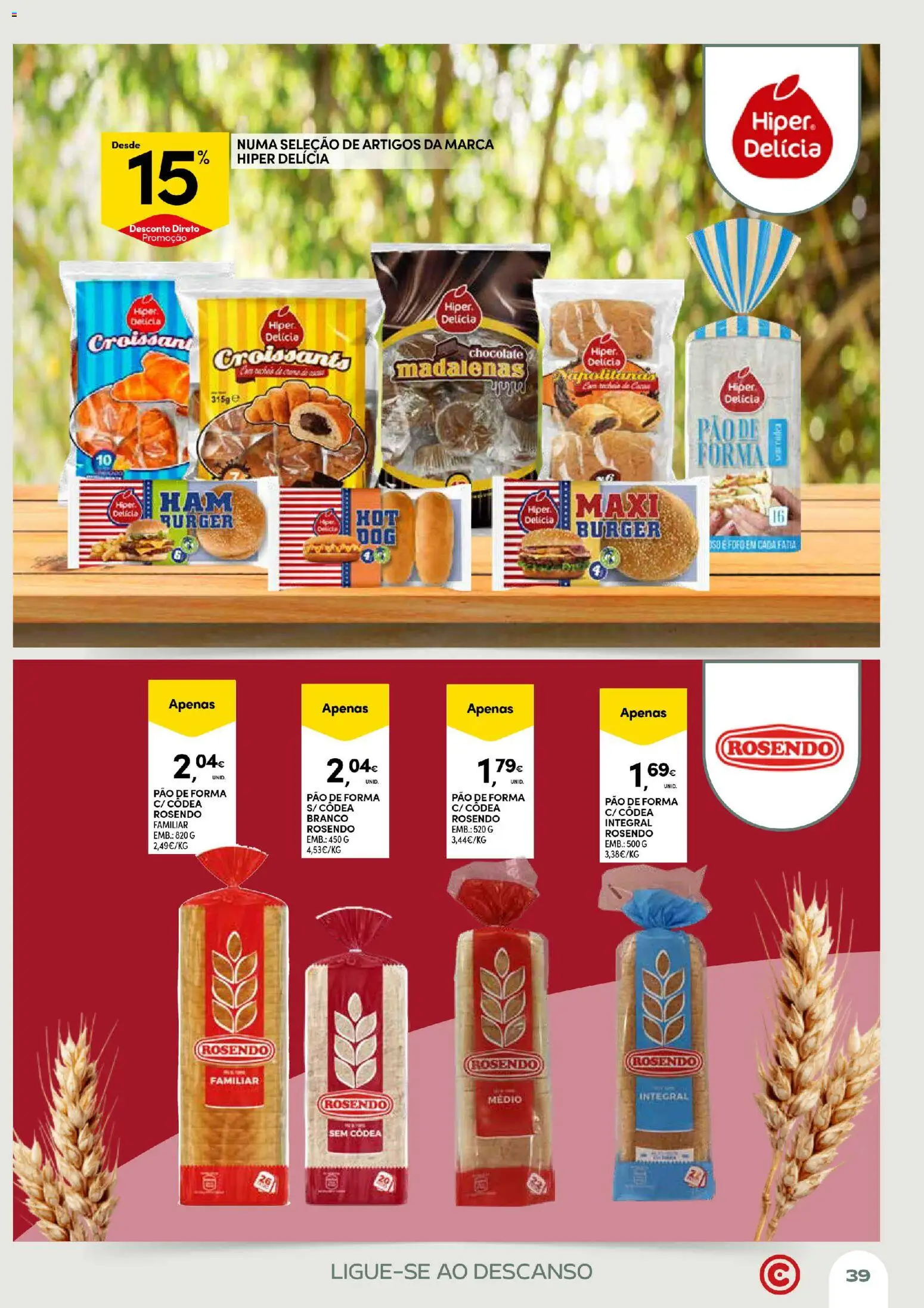 Continente Açores Momentos de pausa │ válido de 21.04.2026 | Página: 39 | Produtos: Pão de forma, Pão, Chocolate