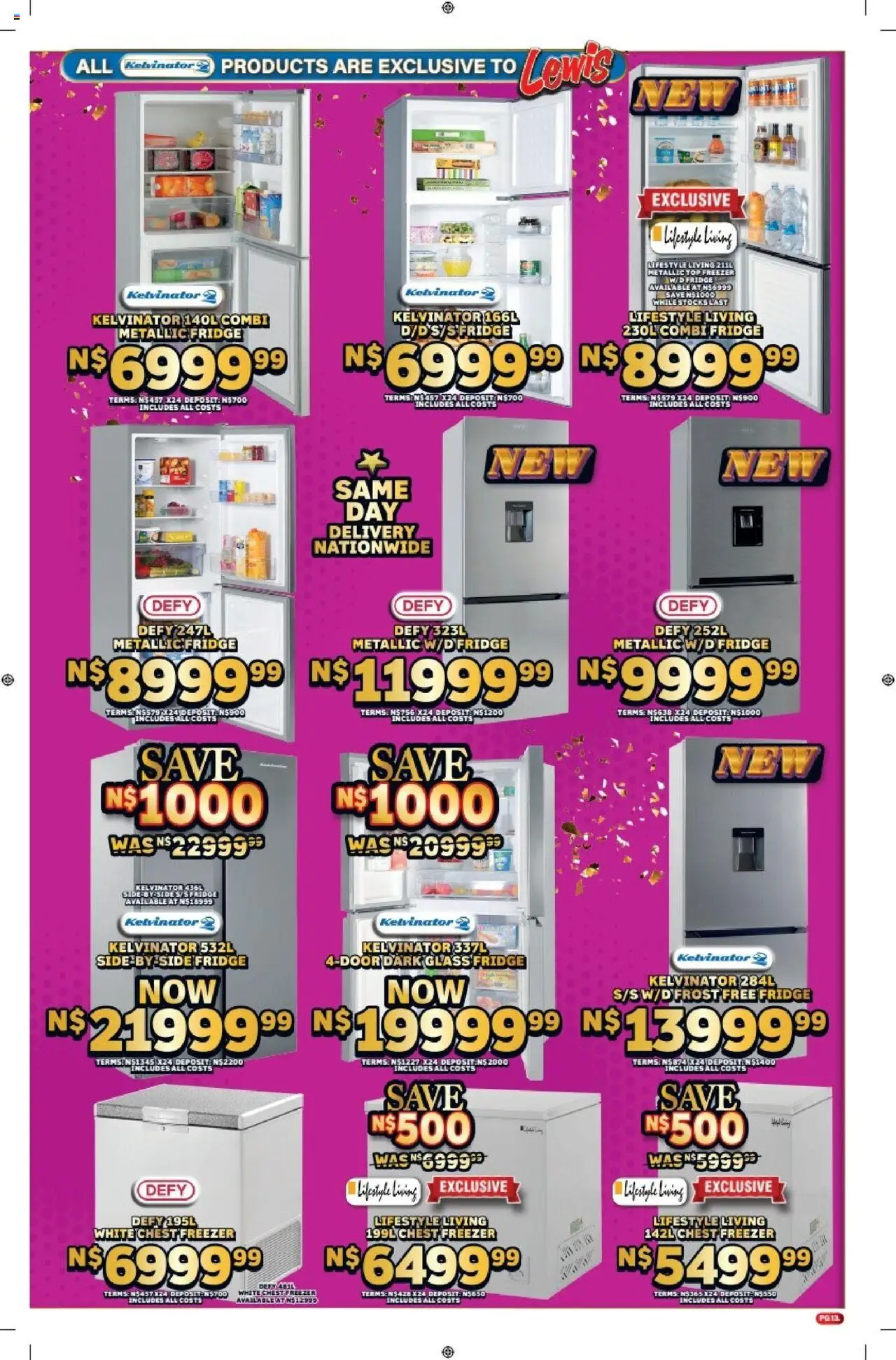Lewis Stores - Namibia Brochure │ valid from 11.08.2025 | Page: 13 | Products: Freezer, Fridge, Chest freezer