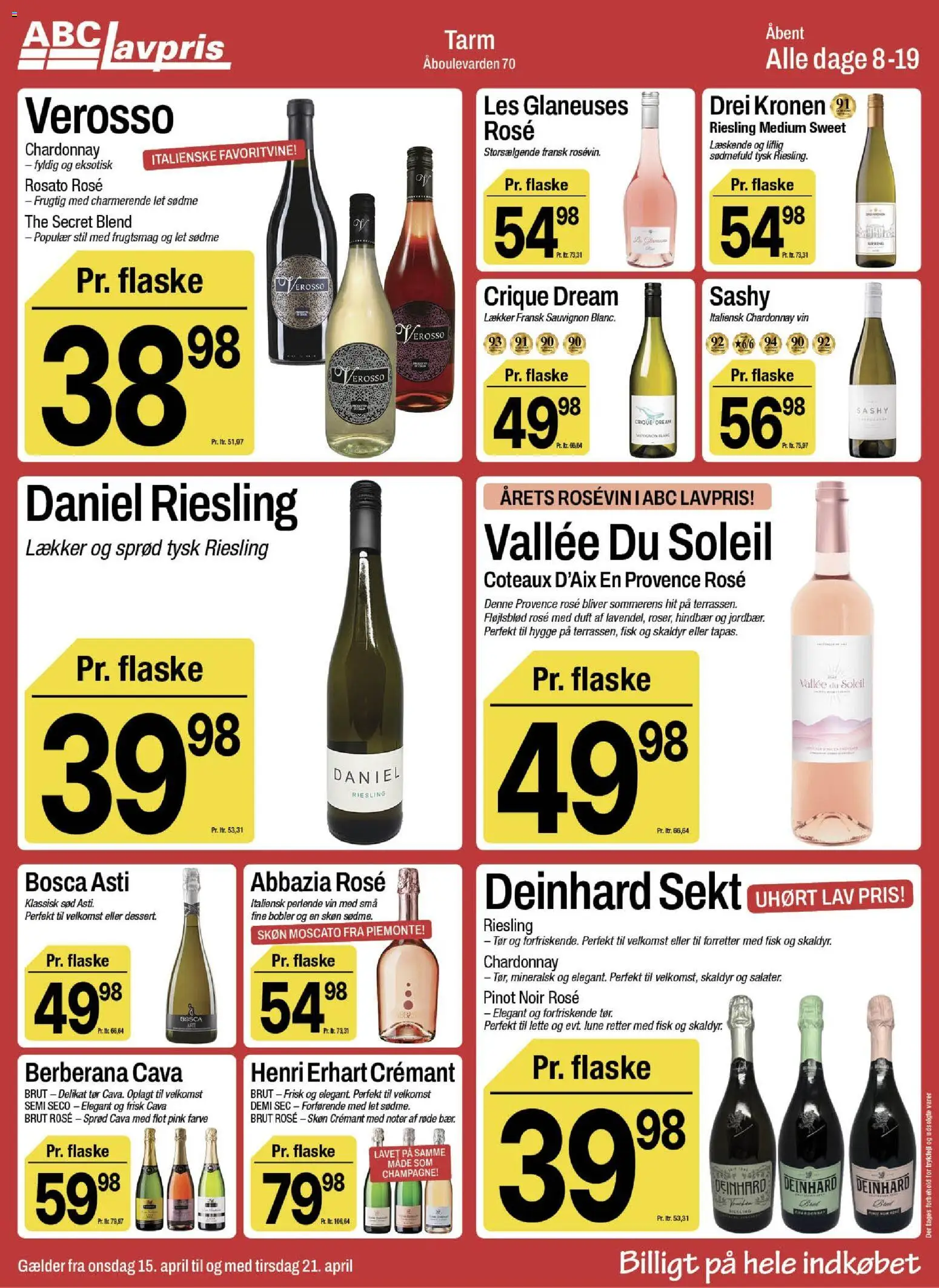 Abc Lavpris tilbudsavis – gyldig fra 15.04.2026 | Side: 3 | Produkter: Duft, Vin, Søm, Prancha