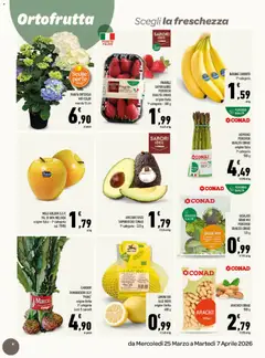 Anteprima del volantino ASPARAGI PERCORSO QUALITÀ CONAD, Asparagi origine Italia 1ª categoria 500 g valido a partire dal 25.03.2026 | Pagina: 6 | Prodotti: Mele, Avocado, Carciofi, Arachidi