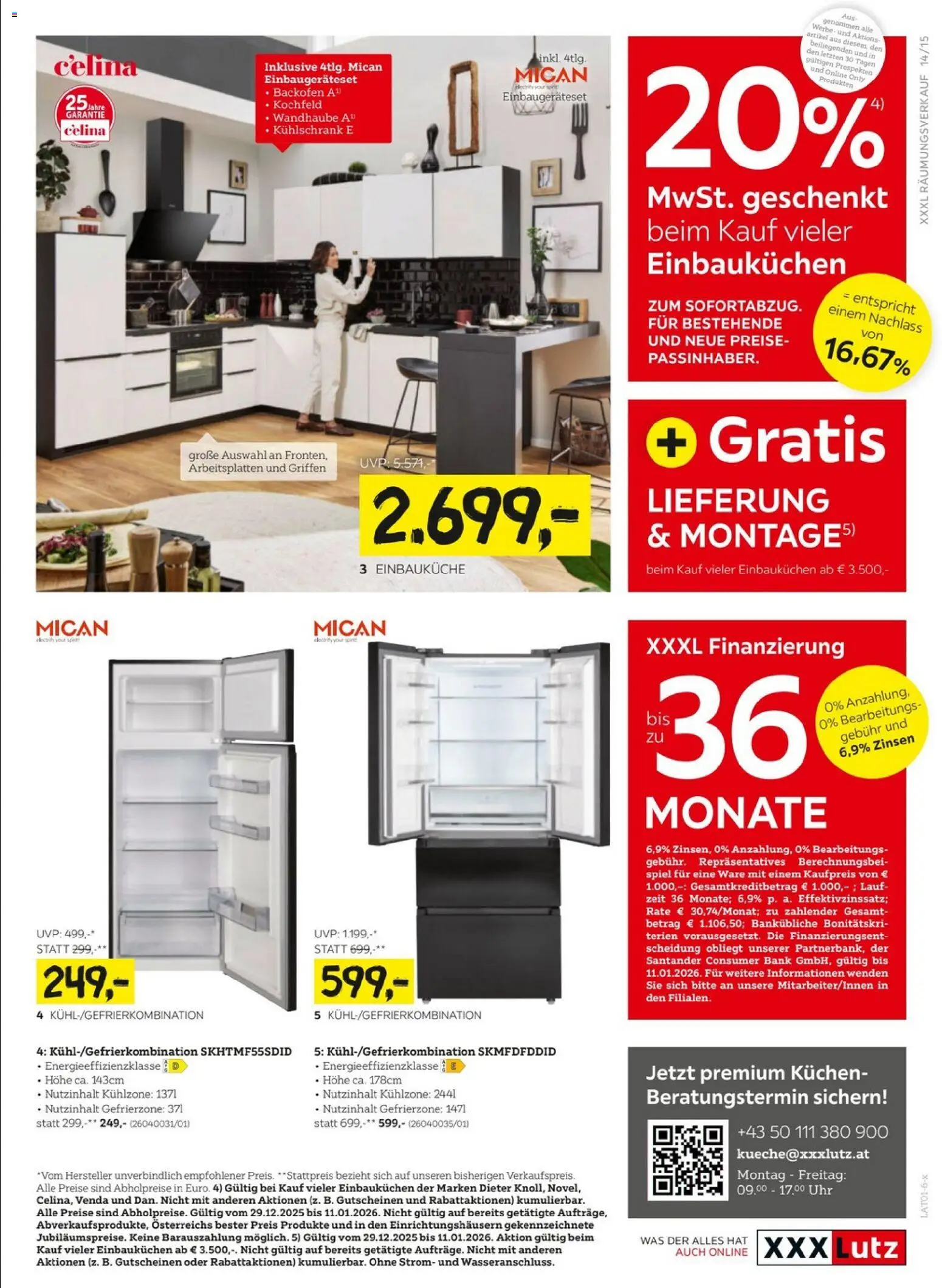 XXXLutz Schlafzimmer  gültig ab 29.12.2025 | Seite: 15 | Produkte: Uhr, Spiel, Kühlschrank, Kochfeld