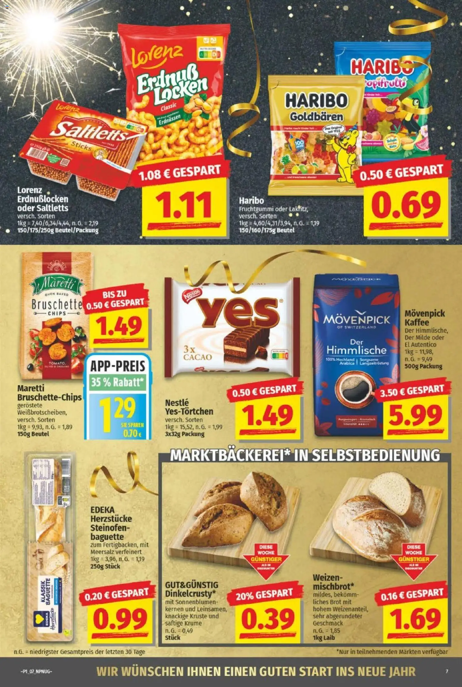 NP Discount Prospekt – gültig ab 28.12.2025 | Seite: 7 | Produkte: Haribo, Movenpick kaffee, Brot, Chips