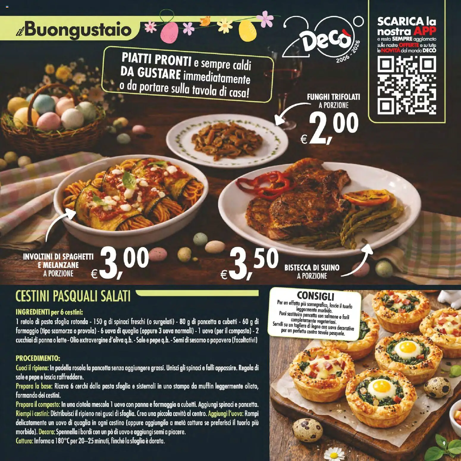 Volantino Decò del 27.03.2026 | Pagina: 9 | Prodotti: Latte, Pasta, Muffin, Padella