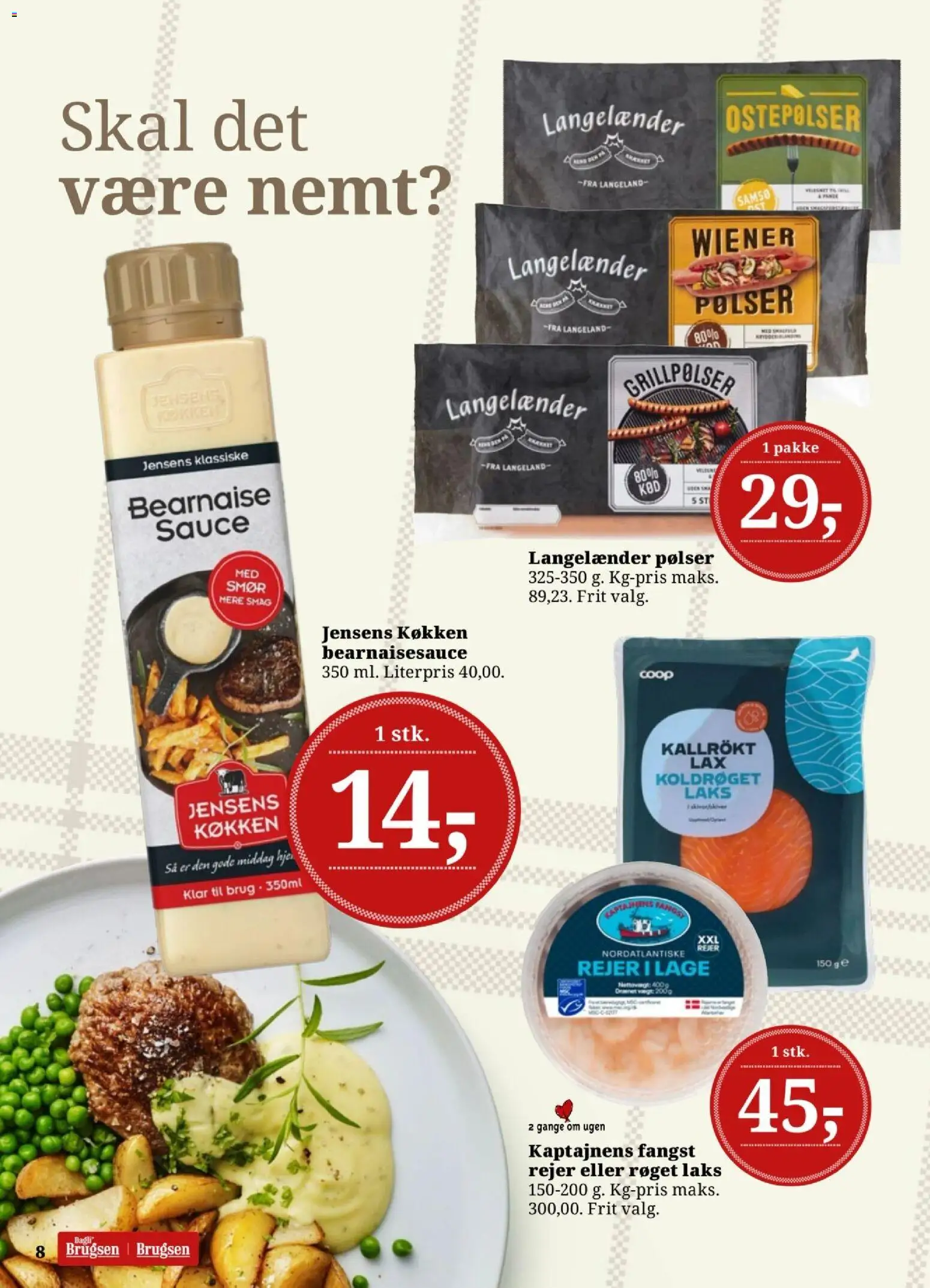 Dagli'Brugsen tilbudsavis – gyldig fra 16.01.2026 | Side: 9 | Produkter: Smør, Pølser, Aparelho de barbear, Rejer