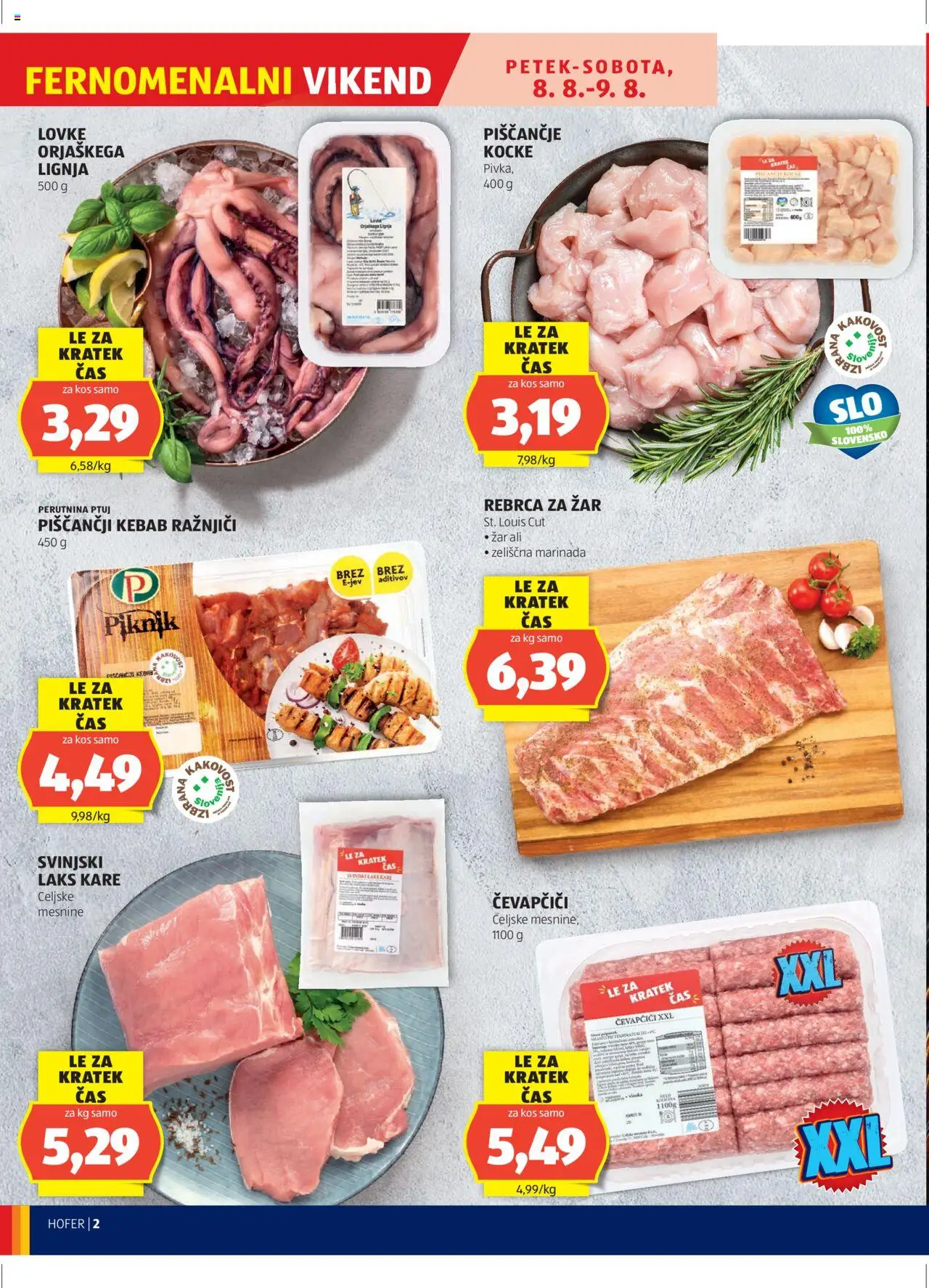 Hofer SI katalog | vrijedi od 07.08.2025 | Stranica: 2 | Proizvodi: Perutnina Ptuj, Ćevapčići