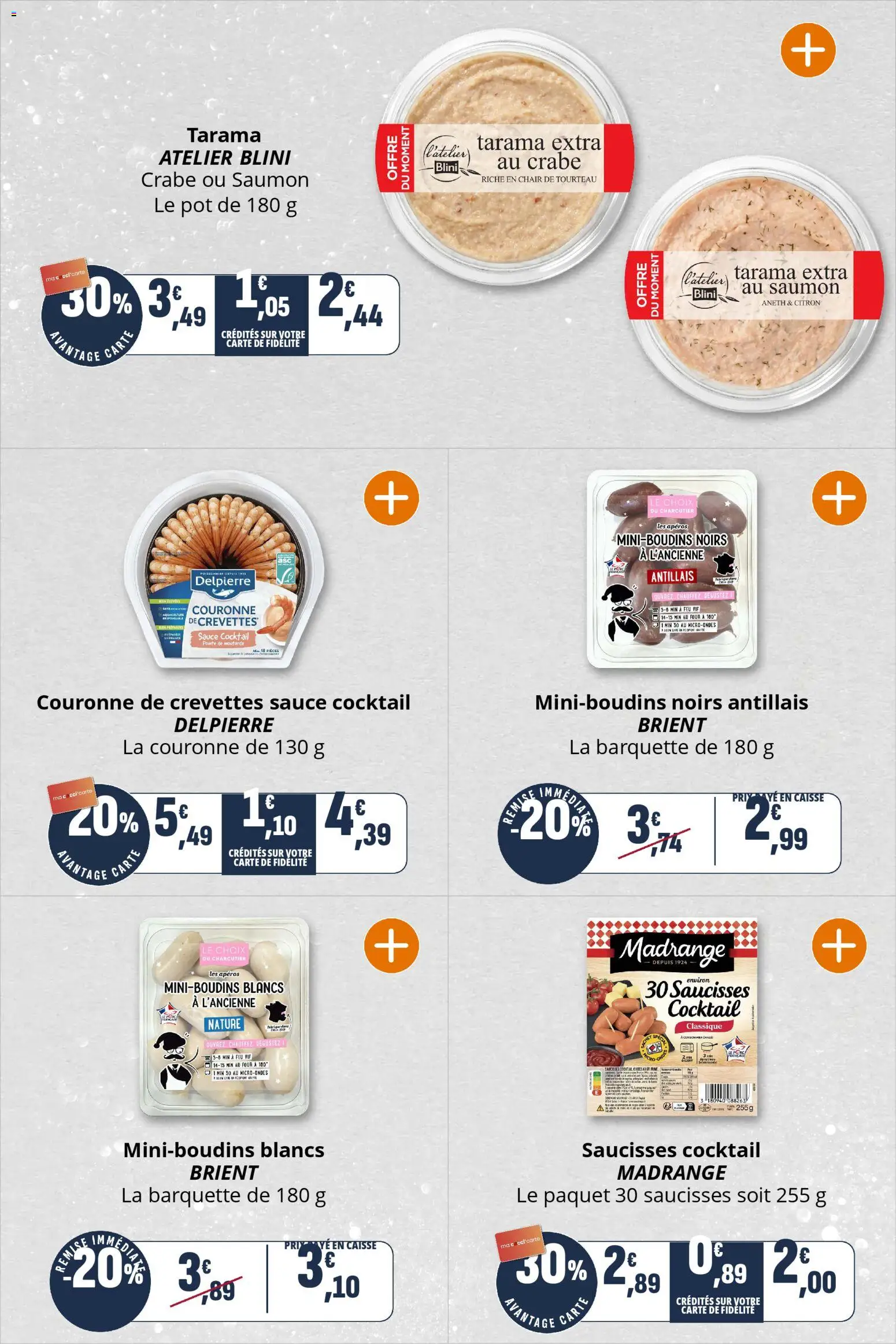 {H1} | Page: 9 | Produits: Four, Crevettes, Tarama, Crabe