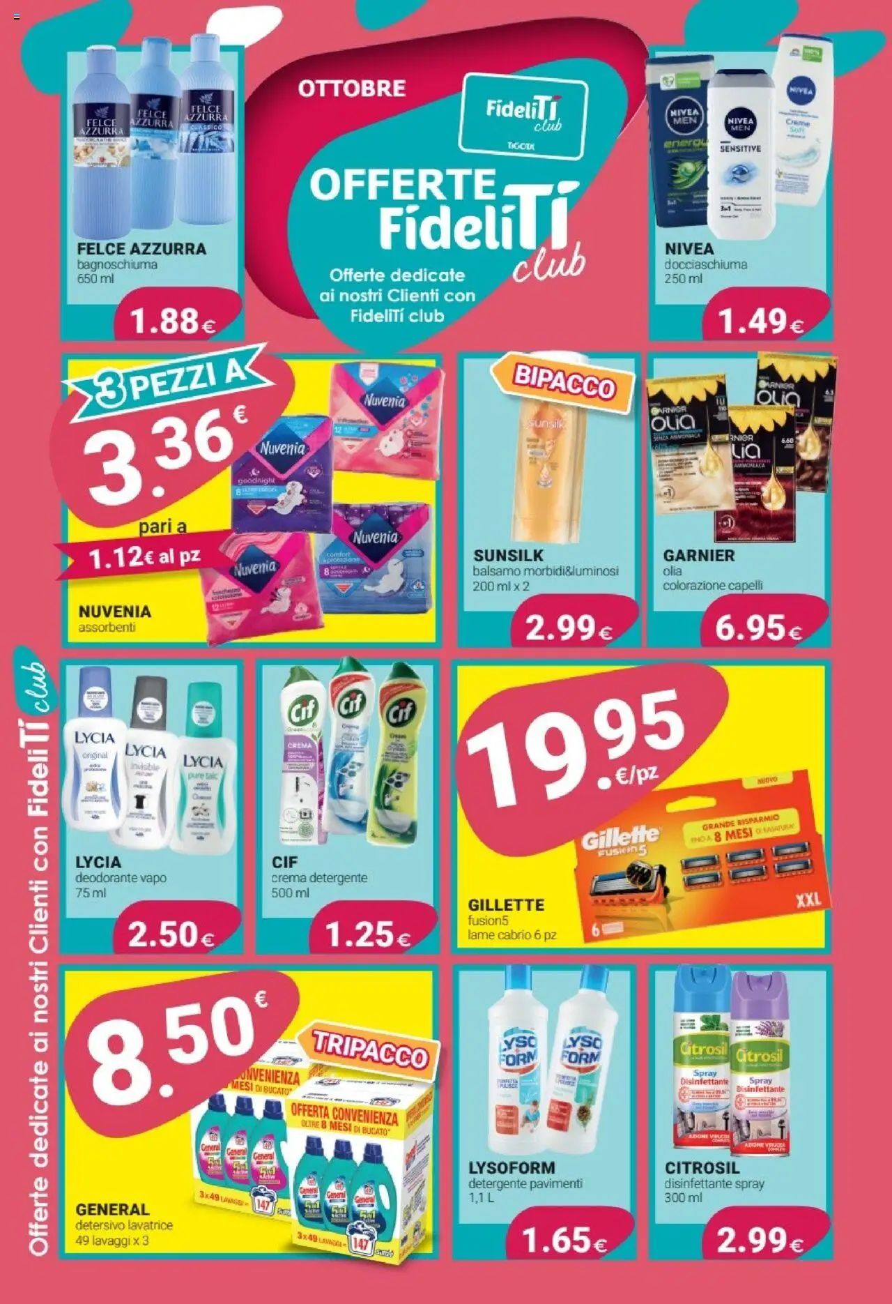 Volantino Tigotà del 01.10.2025 | Pagina: 12 | Prodotti: Crema, Bagnoschiuma, Spray disinfettante, Deodorante