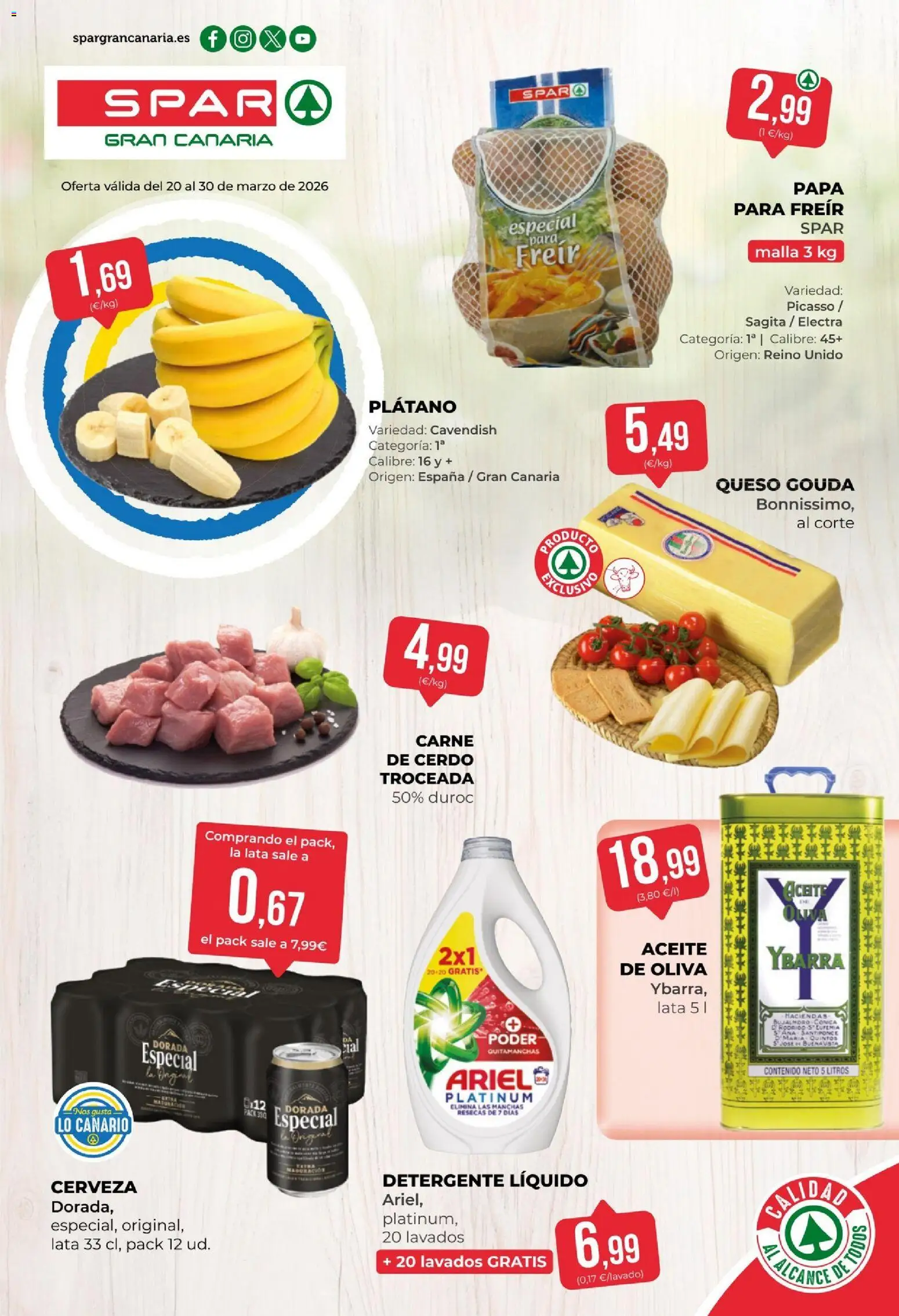 Spar - folleto │ válido desde el 20.03.2026 | Página: 1 | Productos: Quitamanchas, Queso, Cerdo, Queso Gouda