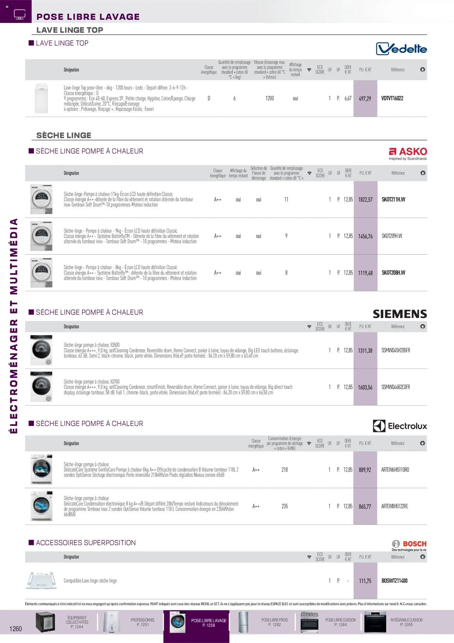 {H1} | Page: 19 | Produits: Lave linge, Coton, Tuyau, Panier