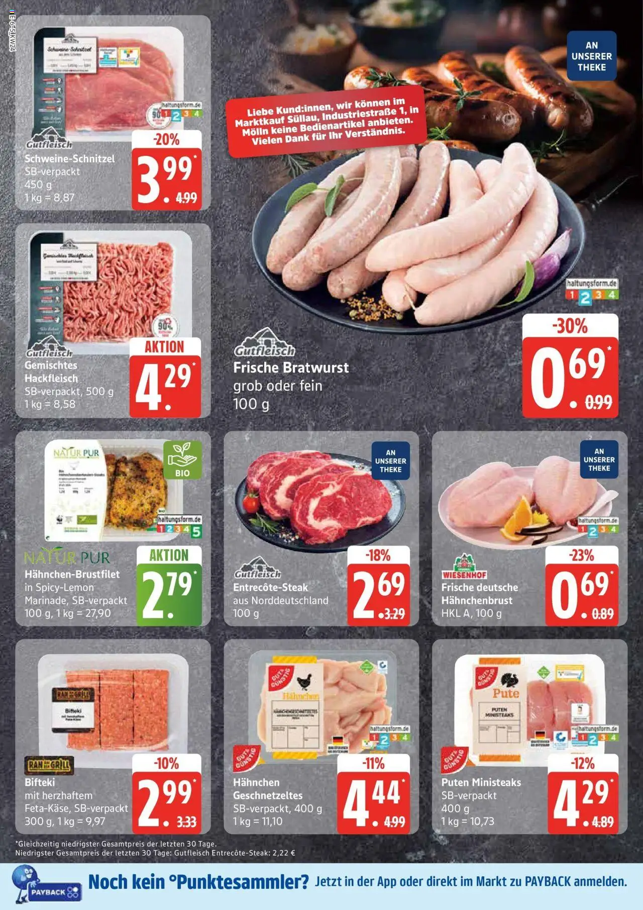 Edeka prospekt Ratzeburg	 - gültig ab dem 08.06.2025 | Seite: 6 | Produkte: Pute, Bratwurst, Hackfleisch, Hahnchenbrust