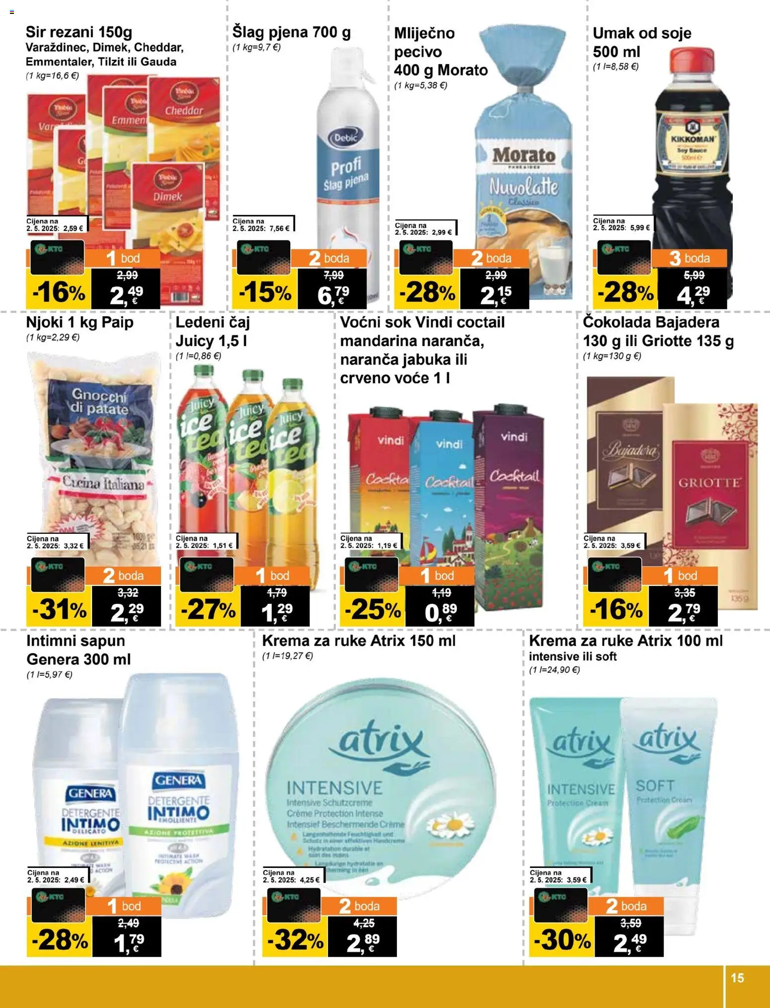 KTC katalog | vrijedi od 12.11.2025 | Stranica: 15 | Proizvodi: Gauda, Sok, Ledeni čaj, Pecivo
