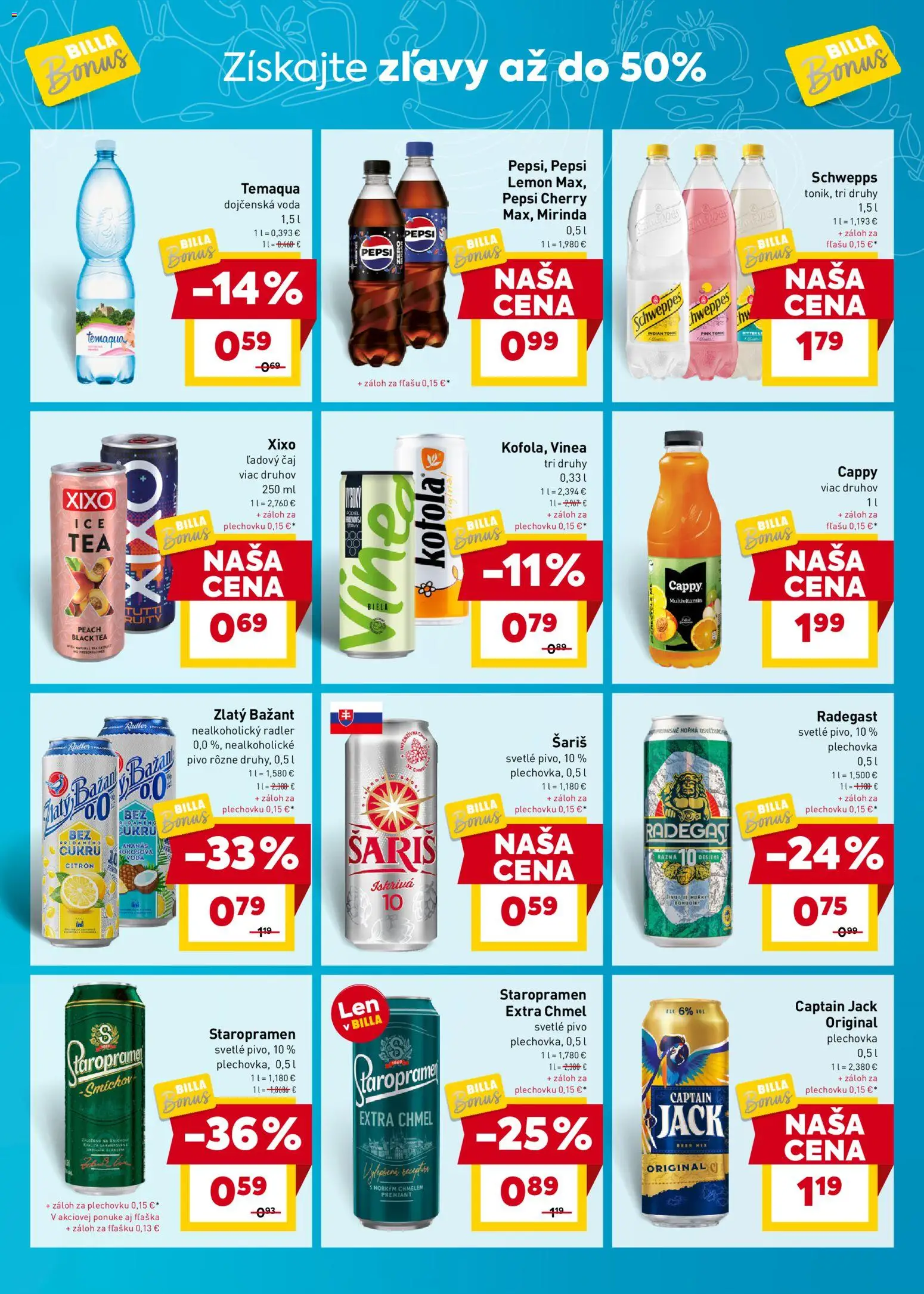 Nové Billa akcie – leták je platný od 19.11.2025 | Strana: 7 | Produkty: Radegast, Radler, Ananás, Mirinda