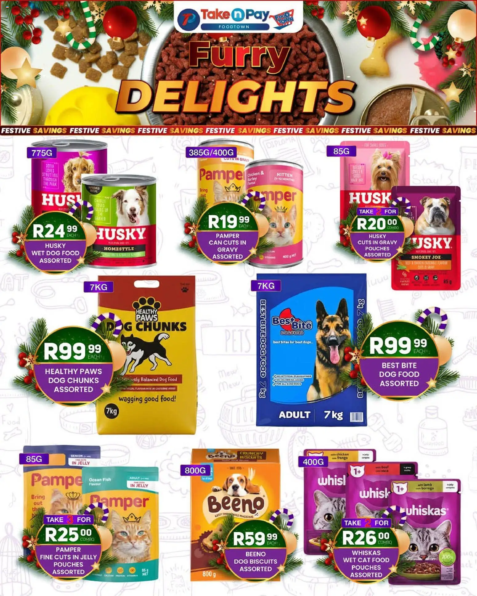 New Take n Pay catalogue – valid from 08.12.2025 | Page: 26 | Products: Chicken, Fish, Dog biscuits, Gravy