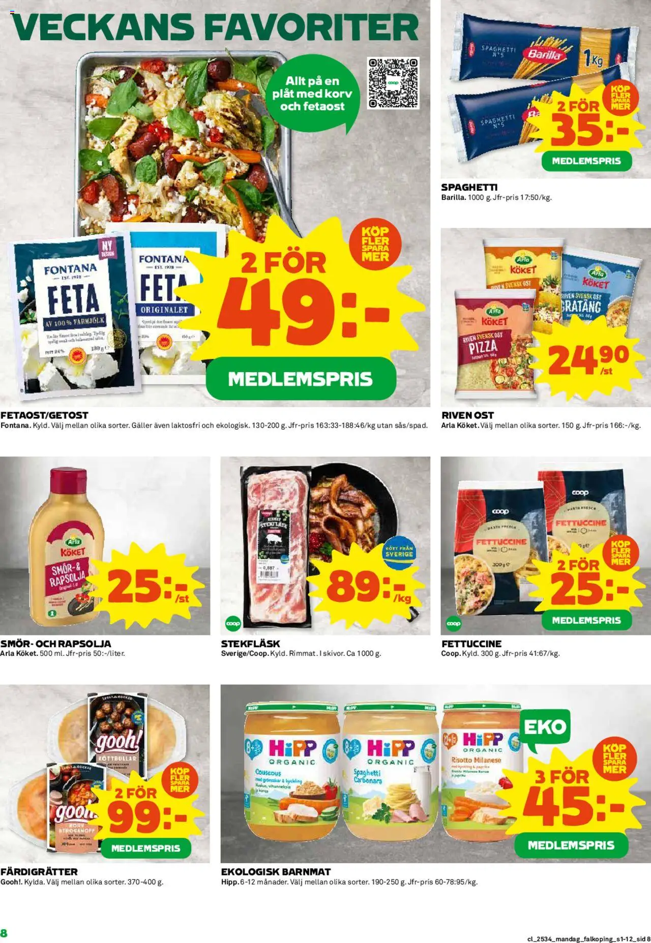 Coop reklamblad aktuell från 18.08.2025 | Sida: 8 | Produkter: Barnmat, Couscous, Galler, Smör