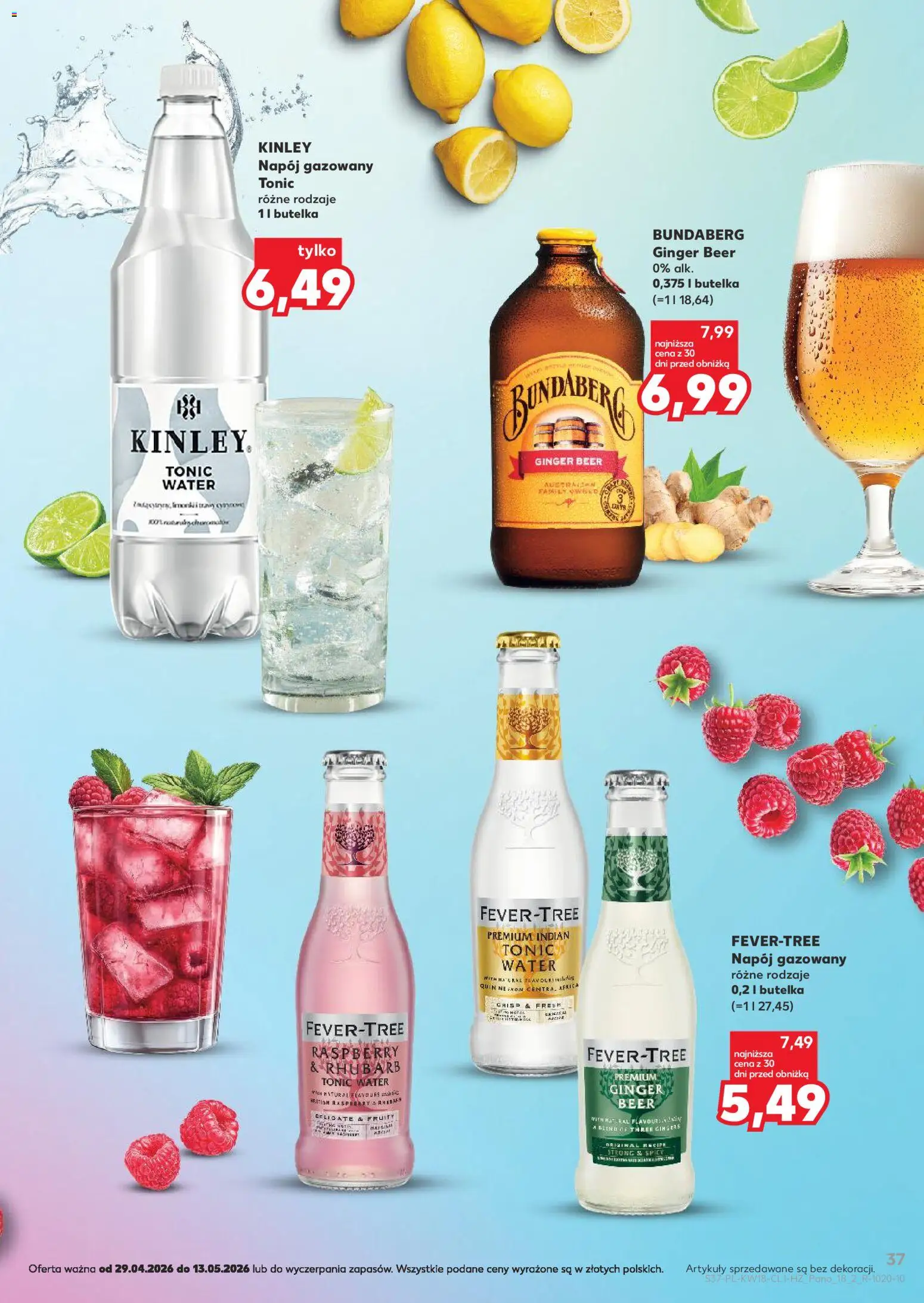 Kaufland Polsko leták - Barek od 29.04.2026 | Strana: 37 | Produkty: Ginger Beer, Tonic Water, Tonic