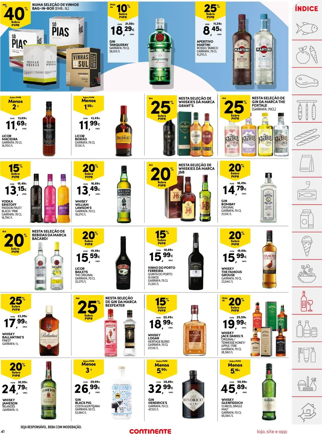 Continente folheto │ válido de 12.08.2025 | Página: 41 | Produtos: Whisky, Licor, Vinho, Gin