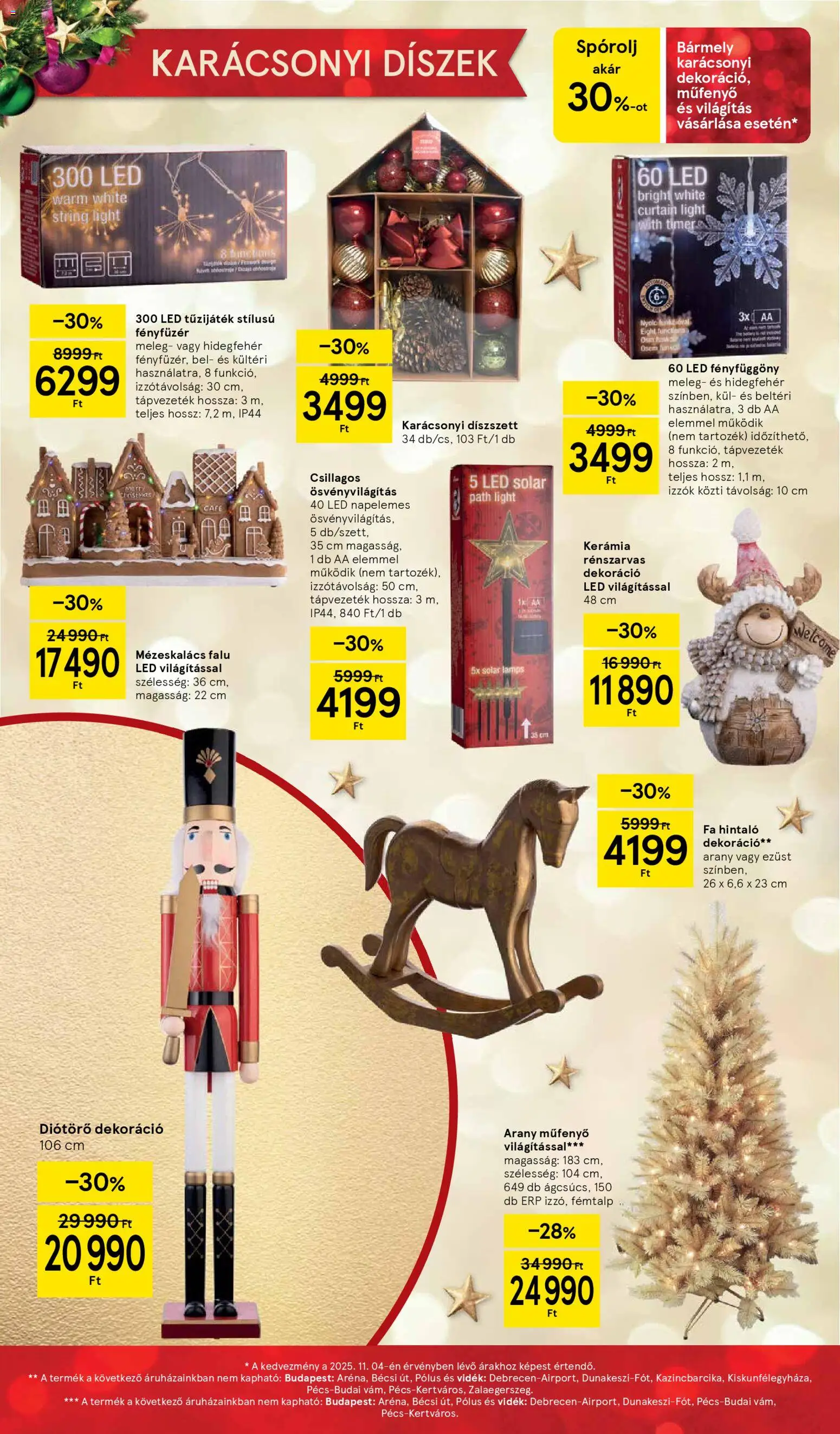 Tesco akciós ujság - amely érvényes a következő dátumtól: 26.11.2025 | Oldal: 40 | Termékek: Fényfüzér, Mézeskalács, Dekoráció