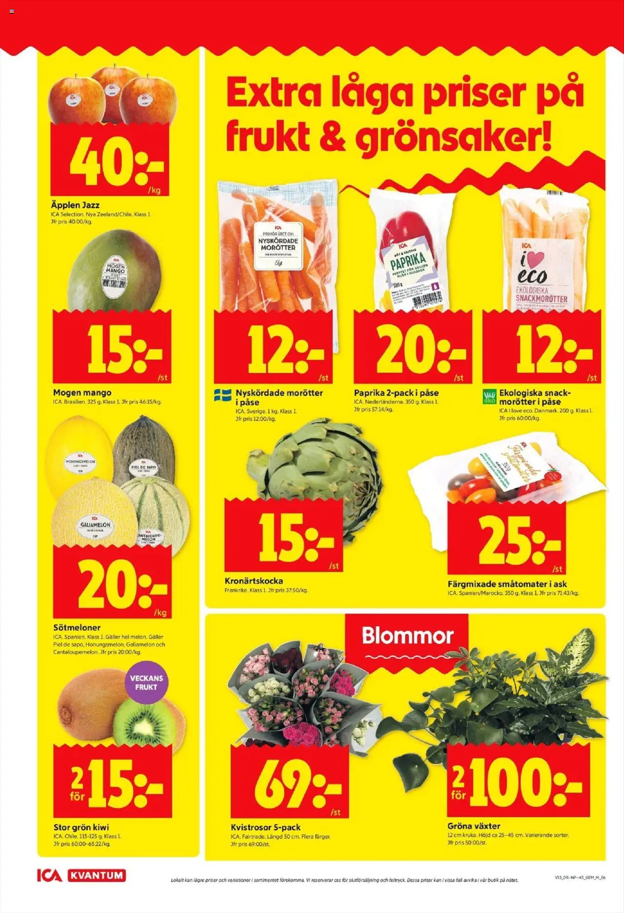 ICA Kvantum reklamblad aktuell från 11.08.2025 | Sida: 6 | Produkter: Honungsmelon, Galler, Kiwi, Mango