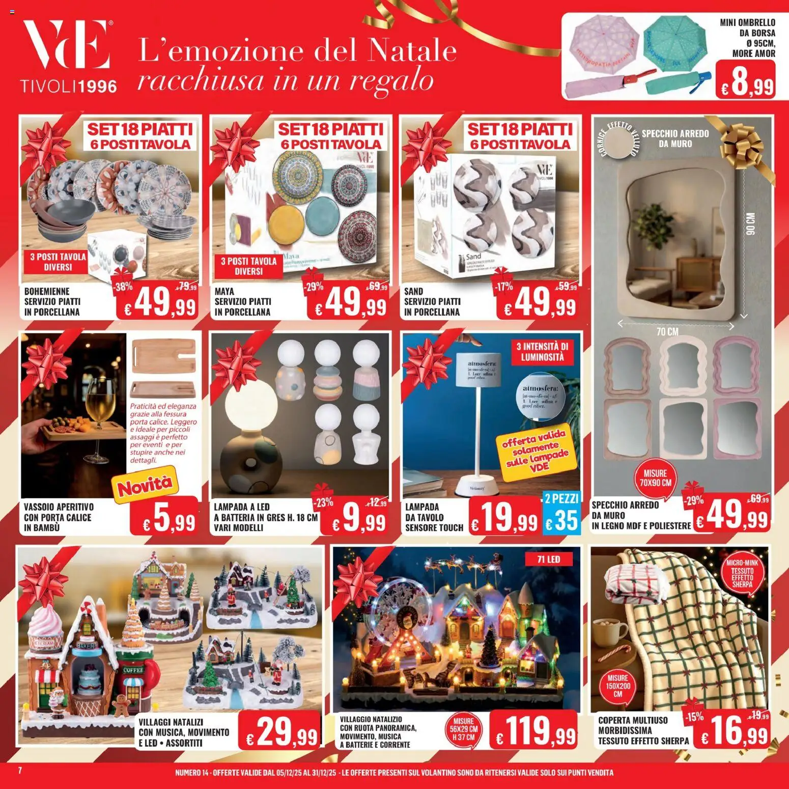 Volantino Satur del 05.12.2025 | Pagina: 7 | Prodotti: Ombrello, Vassoio, Coperta, Aperitivo