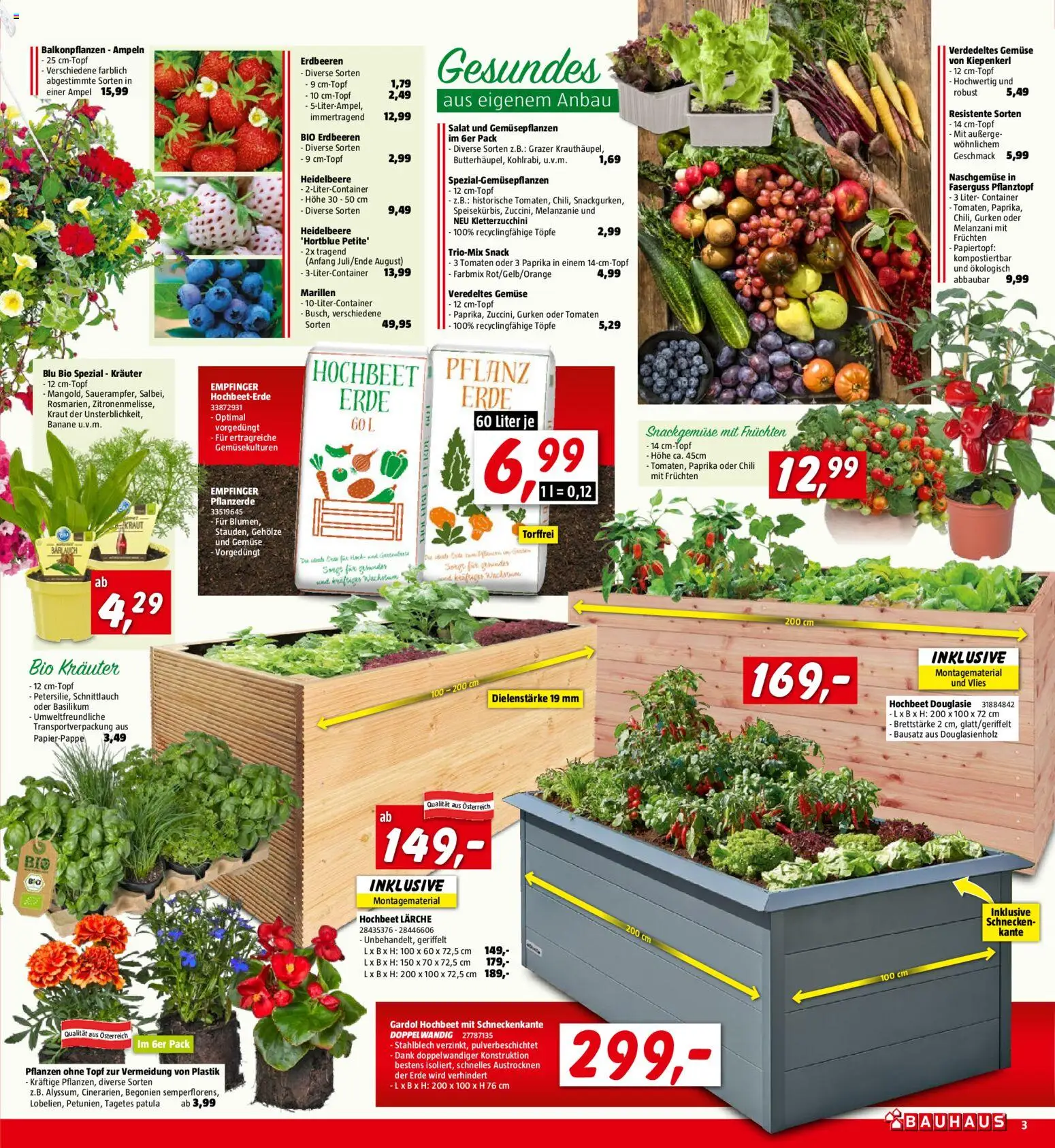 Bauhaus Prospekt aktuell gültig ab 29.04.2026 | Seite: 3 | Produkte: Gurken, Salat, Chili, Kraut